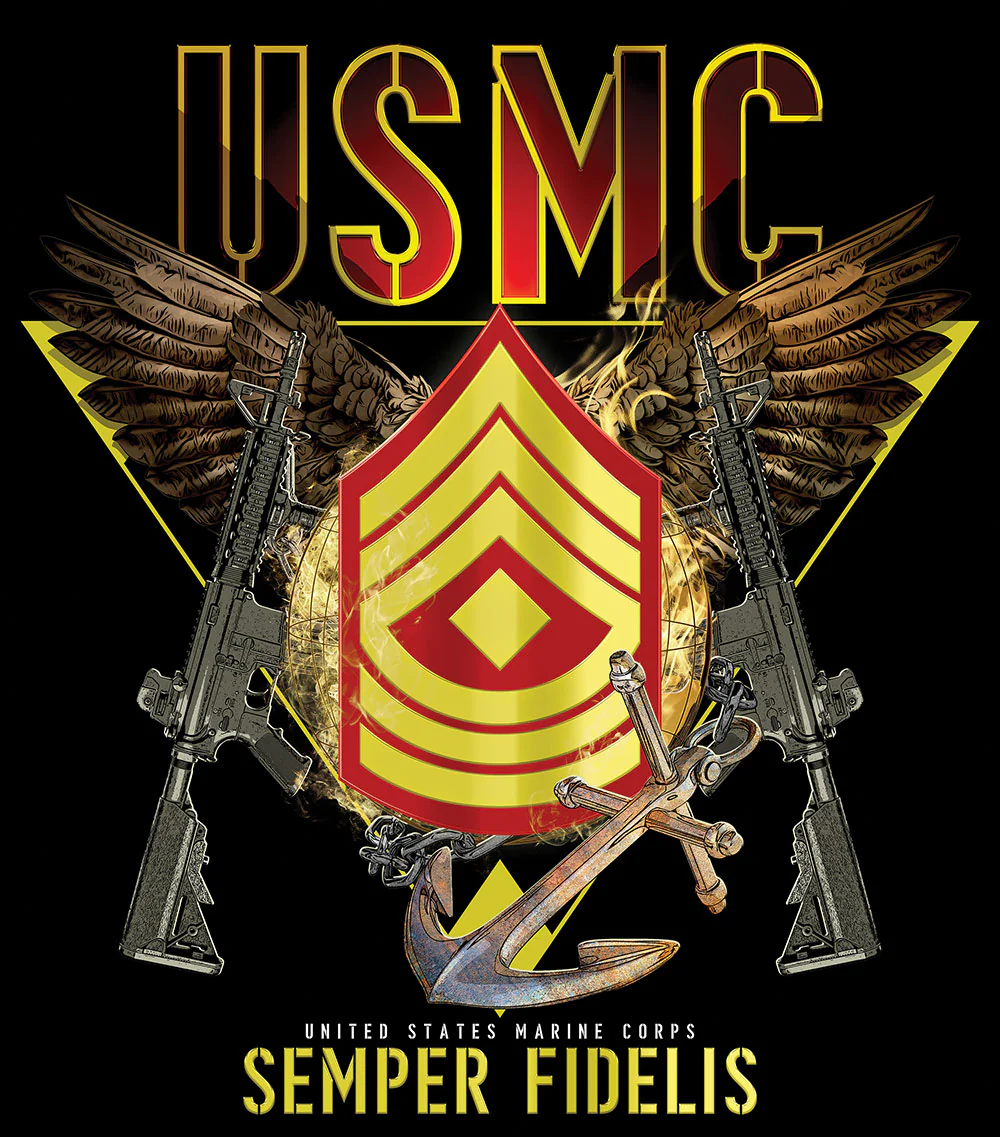Exclusive Marine Corps T-shirt Customized by Rank - Image 12
