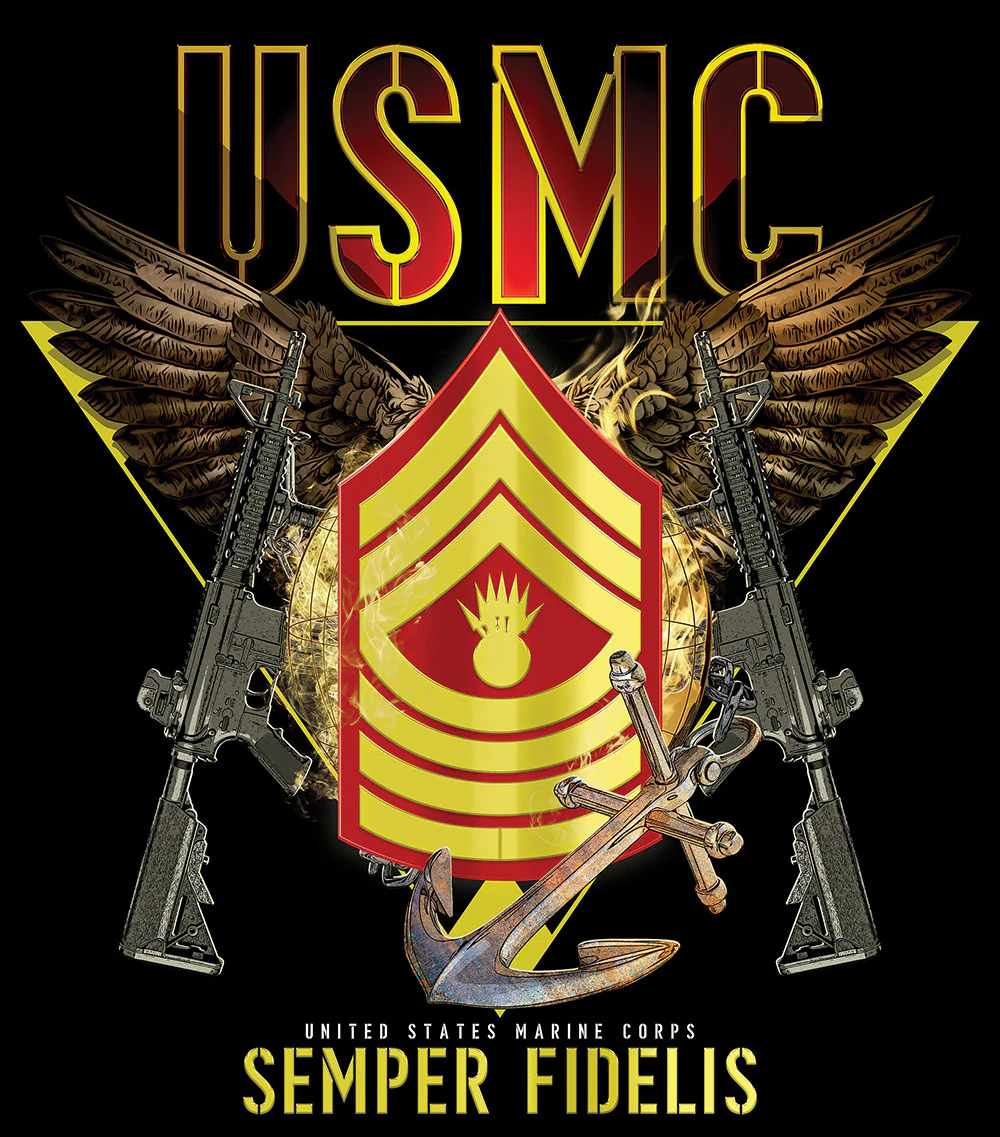 Exclusive Marine Corps T-shirt Customized by Rank - Image 13