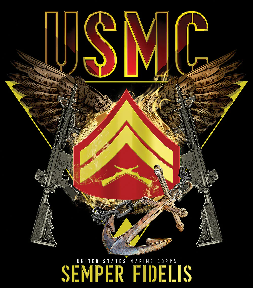 Exclusive Marine Corps T-shirt Customized by Rank - Image 7