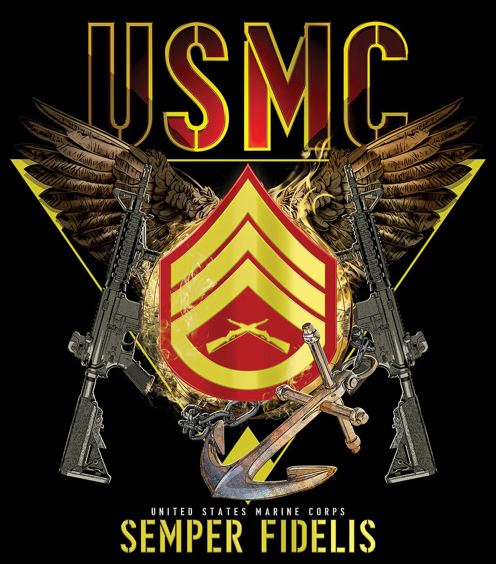 Exclusive Marine Corps T-shirt Customized by Rank - Image 9