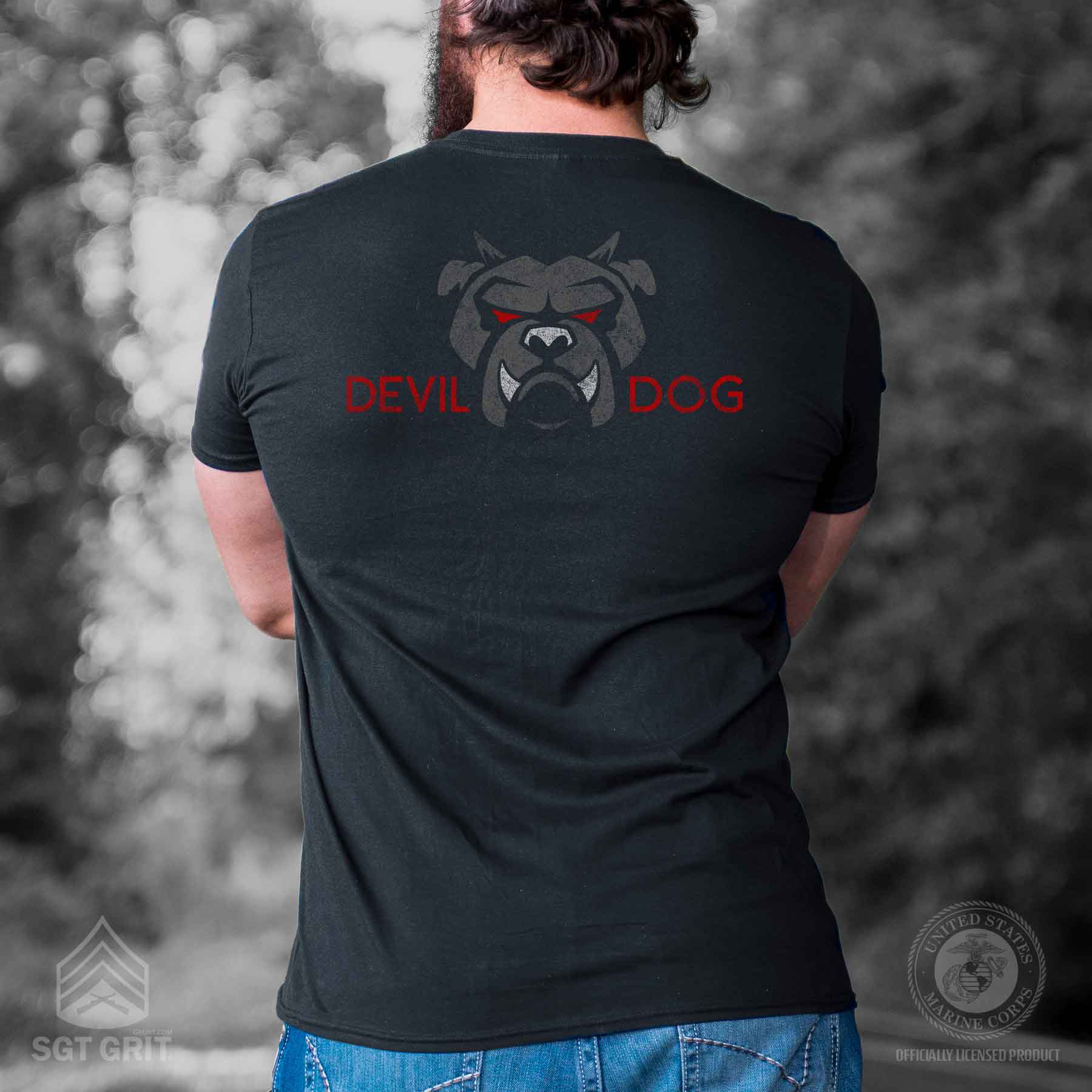 Devil Dog Back With Left Chest T-shirt - Image 6