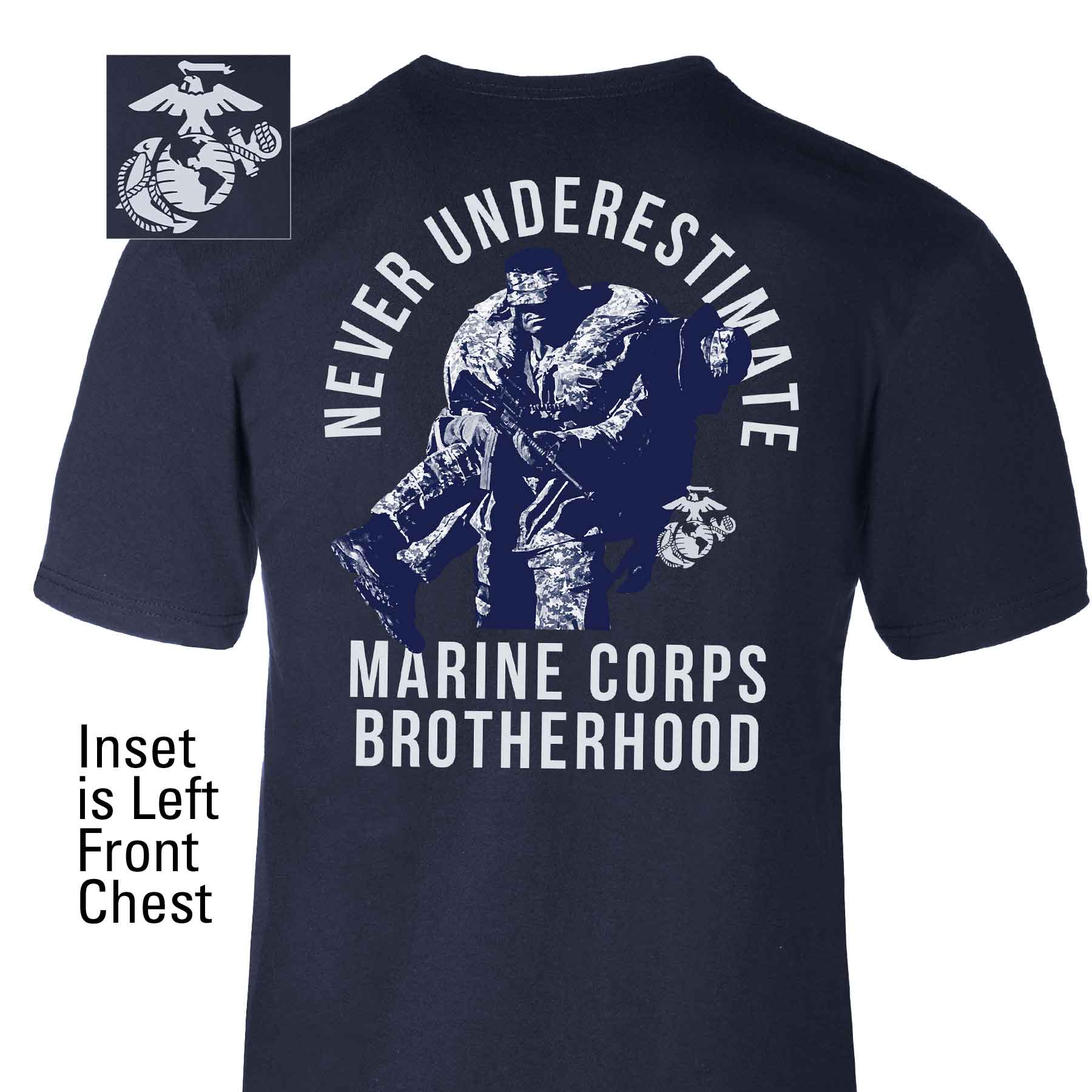 USMC Marine Corps Brotherhood T-shirt 100% Cotton