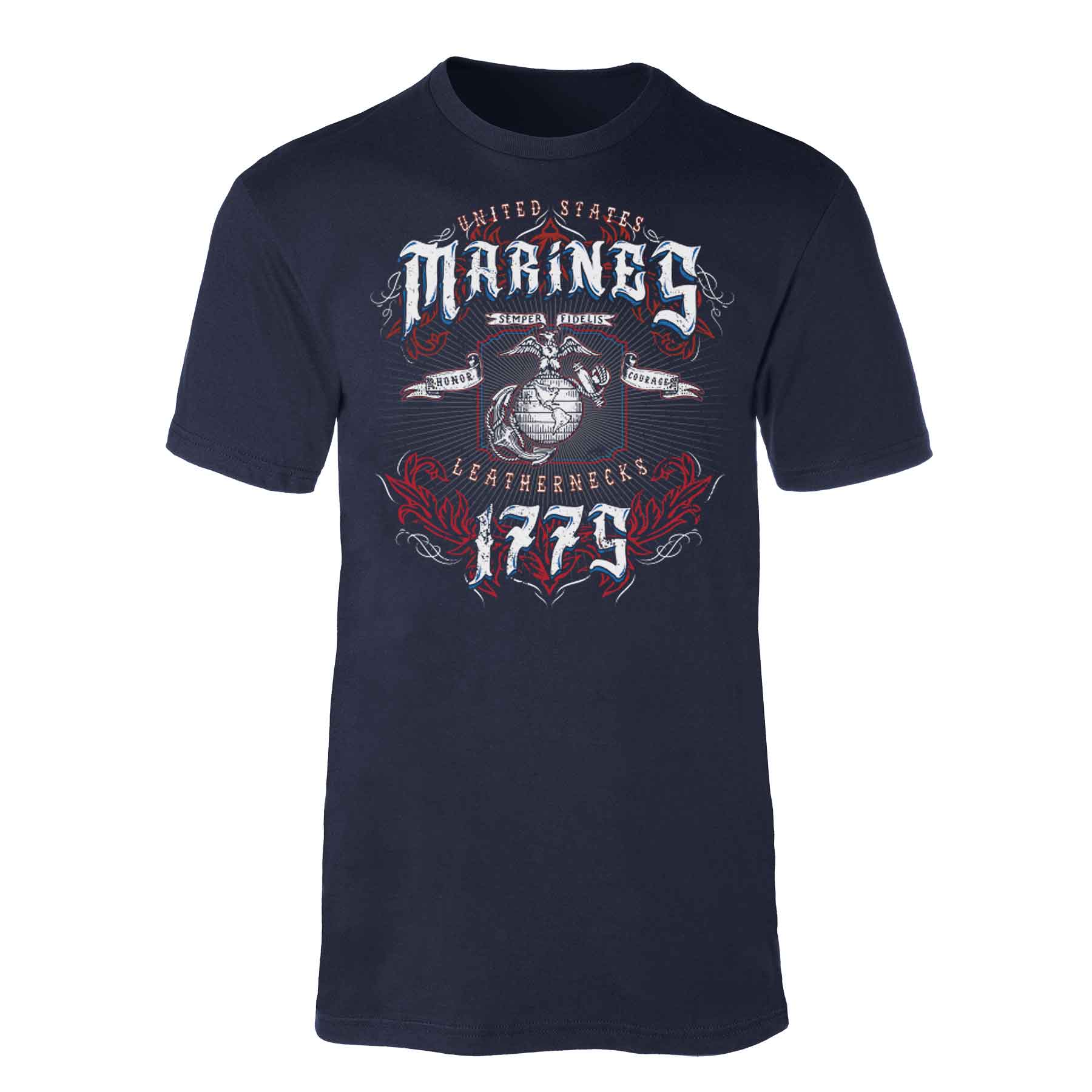 USMC Red, White, and Blue Leathernecks T-shirt - Image 4