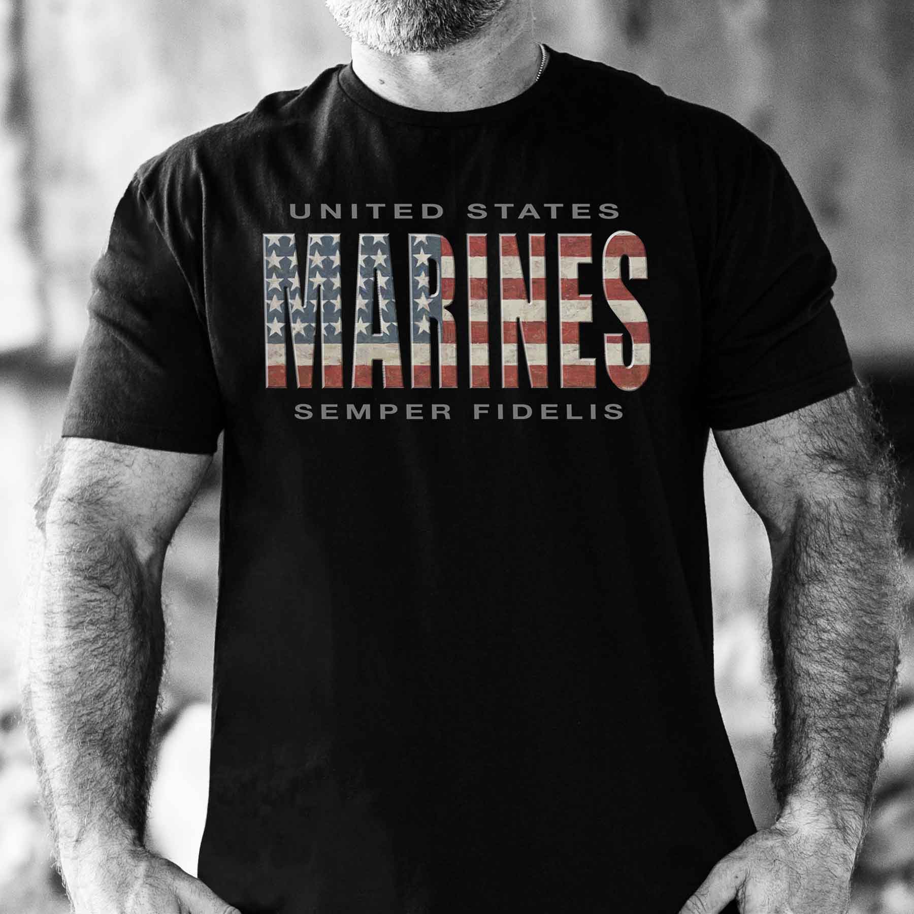 United States Marines USA Flag T-shirt - Image 2