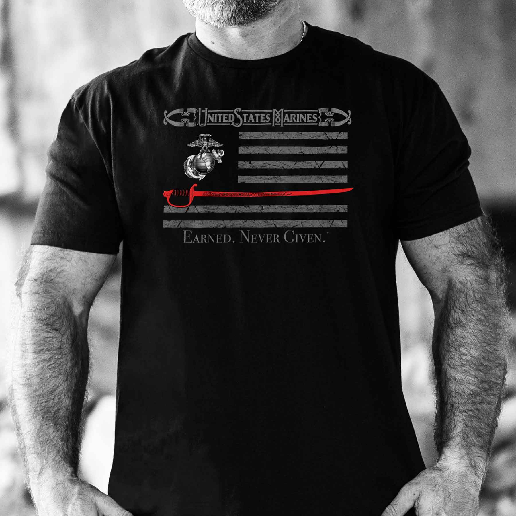 USMC Earned Never Given T-shirt - Image 2