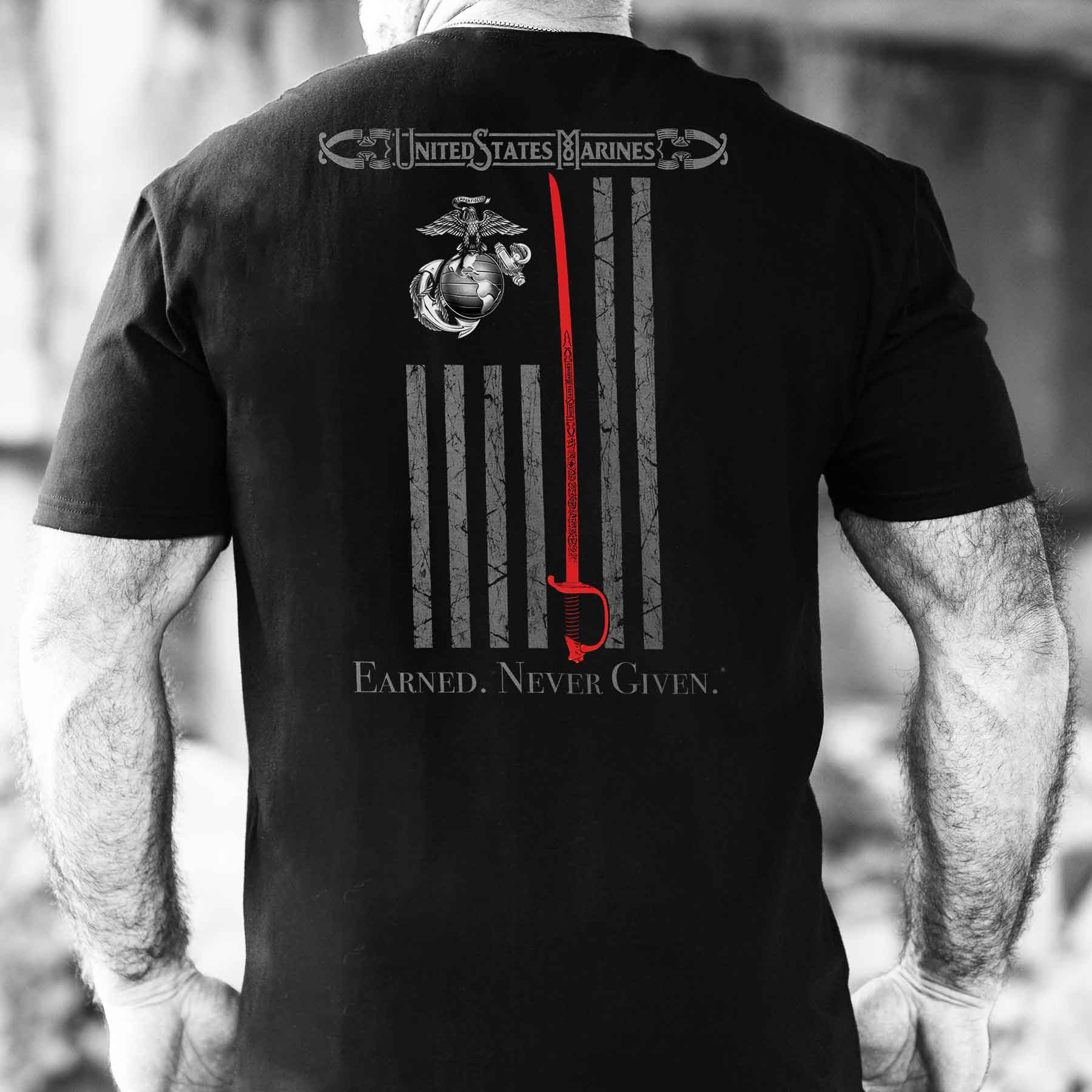 USMC Earned Never Given T-shirt - Image 5