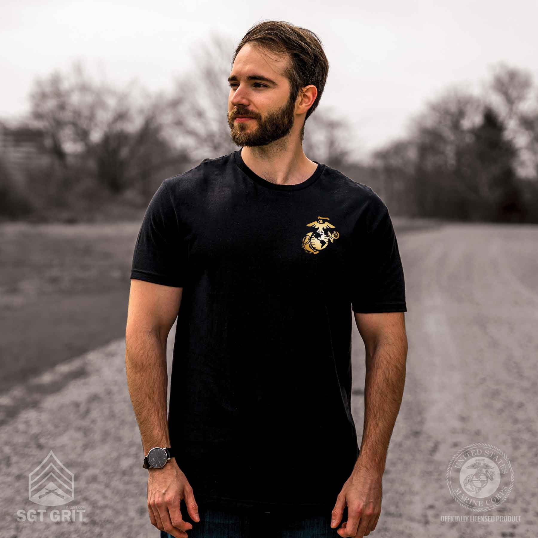 Western Jarhead Back With Left Chest T-shirt - Image 2