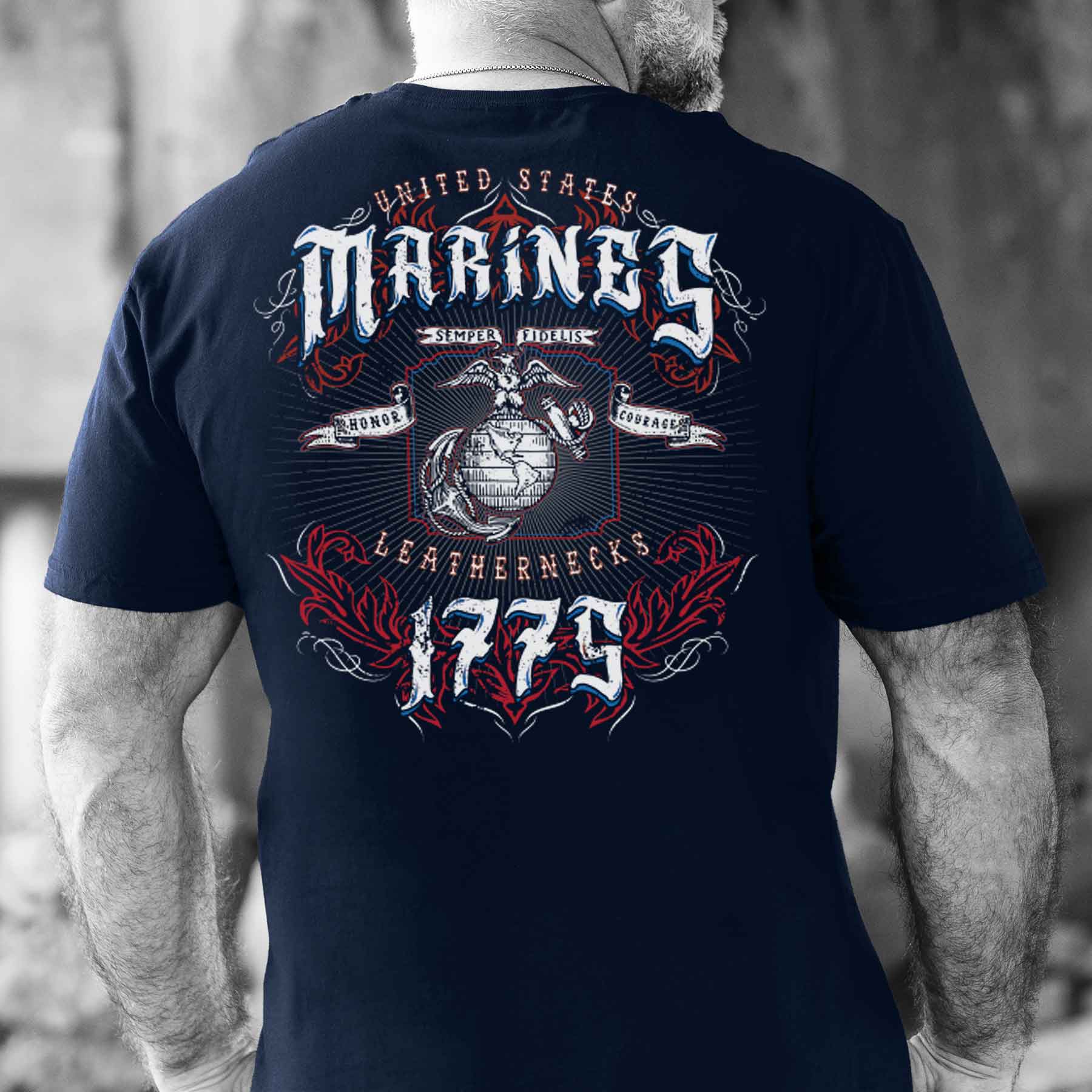 Leathernecks Back With Left Chest T-shirt - Image 6
