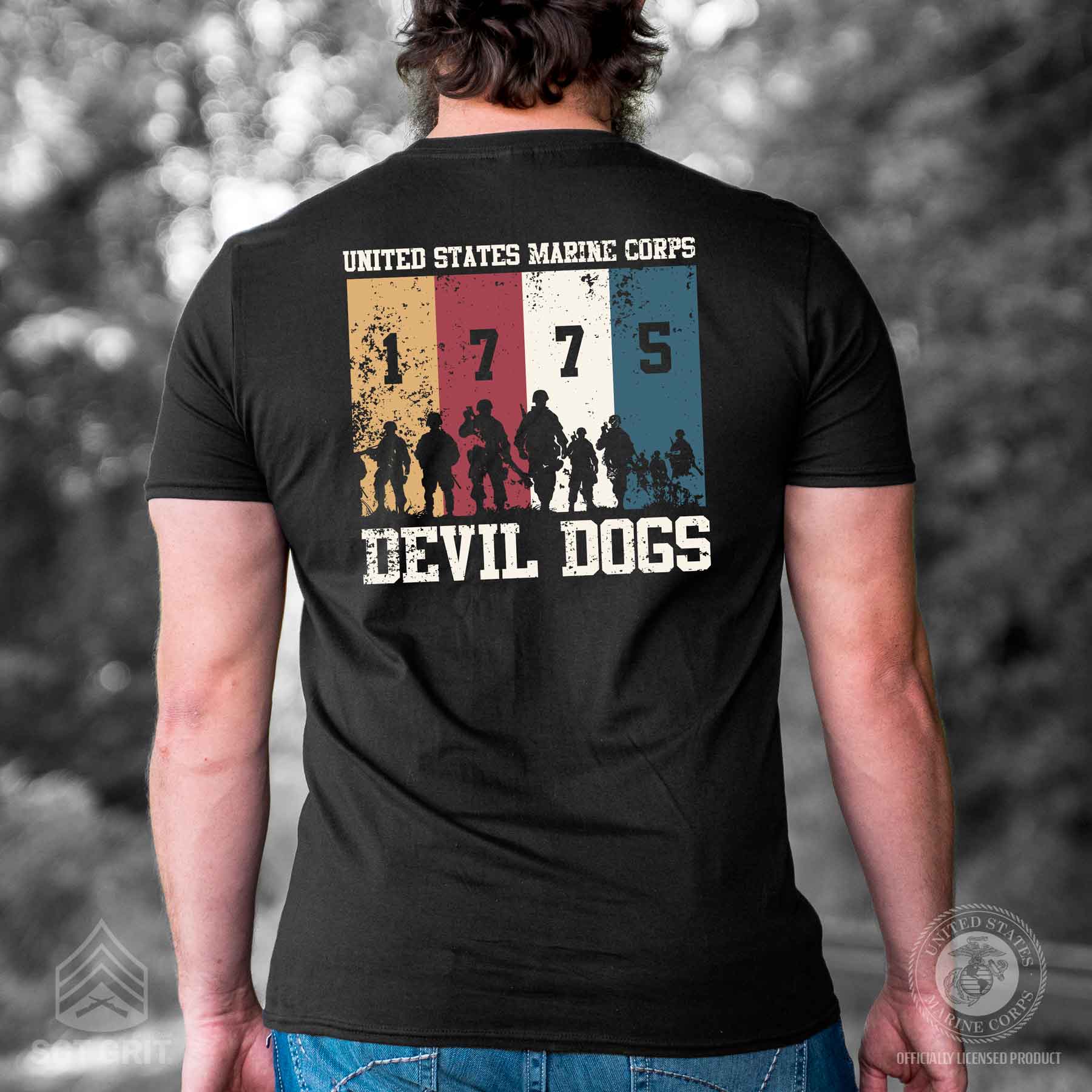 1775 Devil Dogs Back With Left Chest T-shirt - Image 6