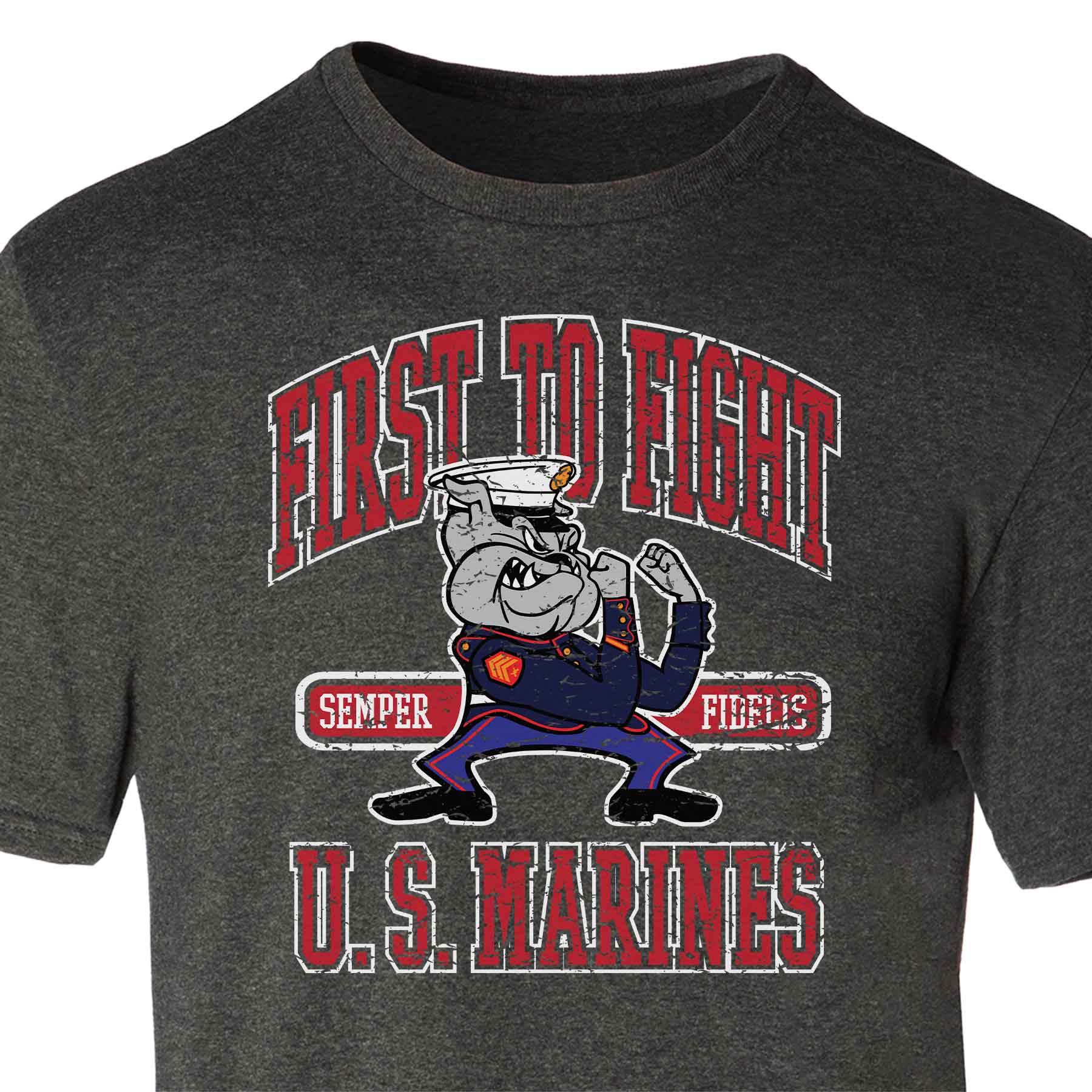 USMC First To Fight Bulldog T-shirt