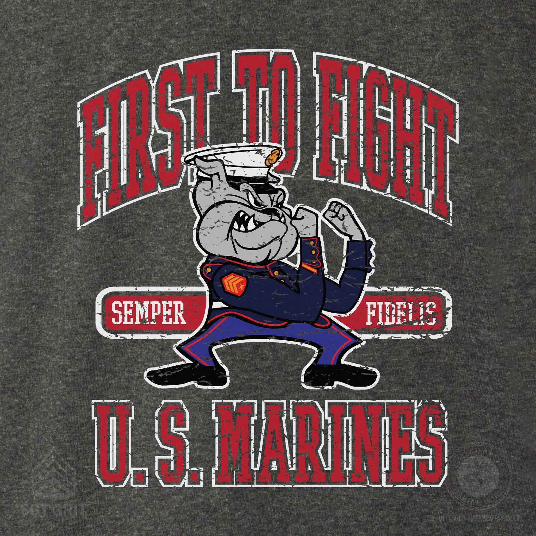 USMC First To Fight Bulldog T-shirt - Image 3