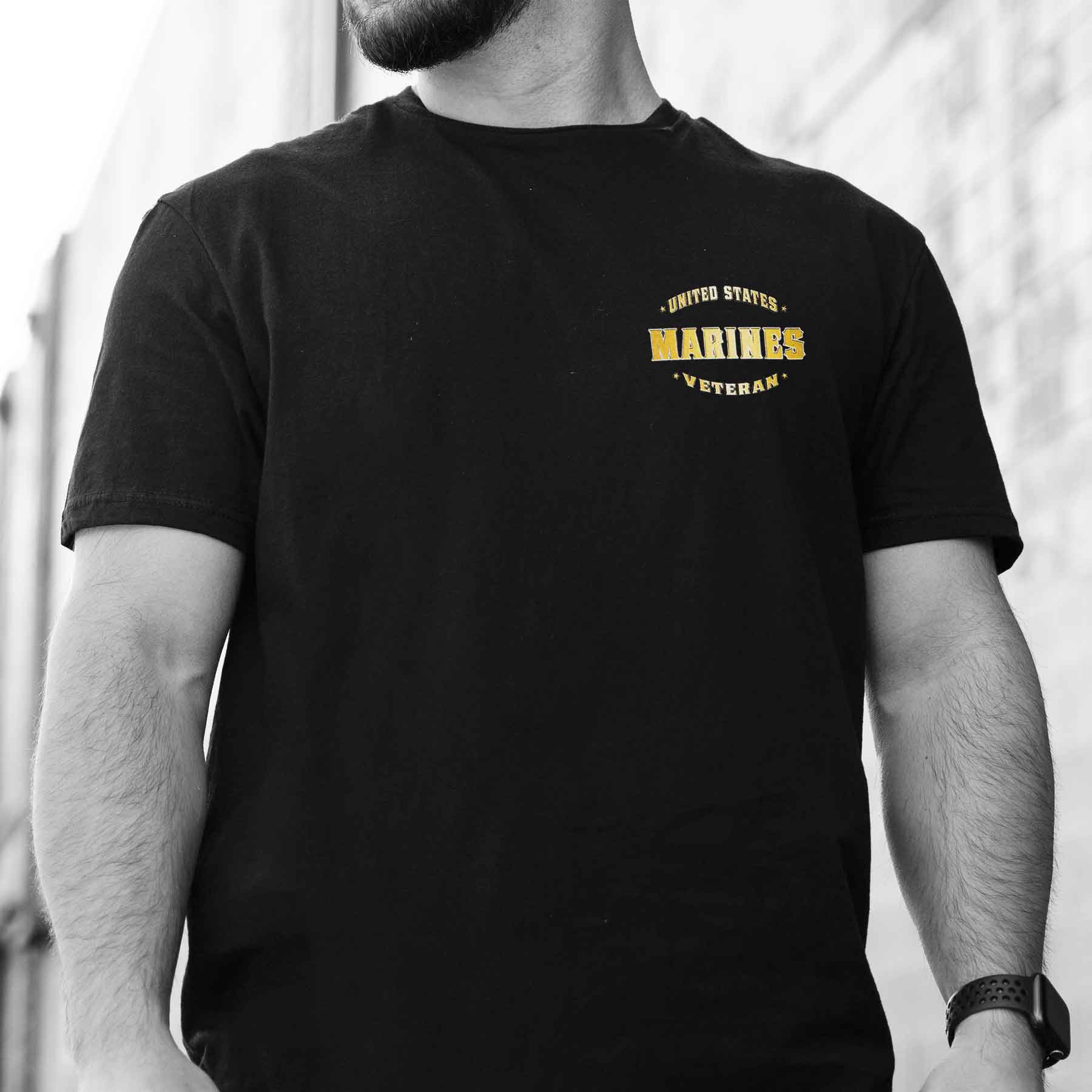 Marine Veteran Perched Eagle T-shirt - Image 2