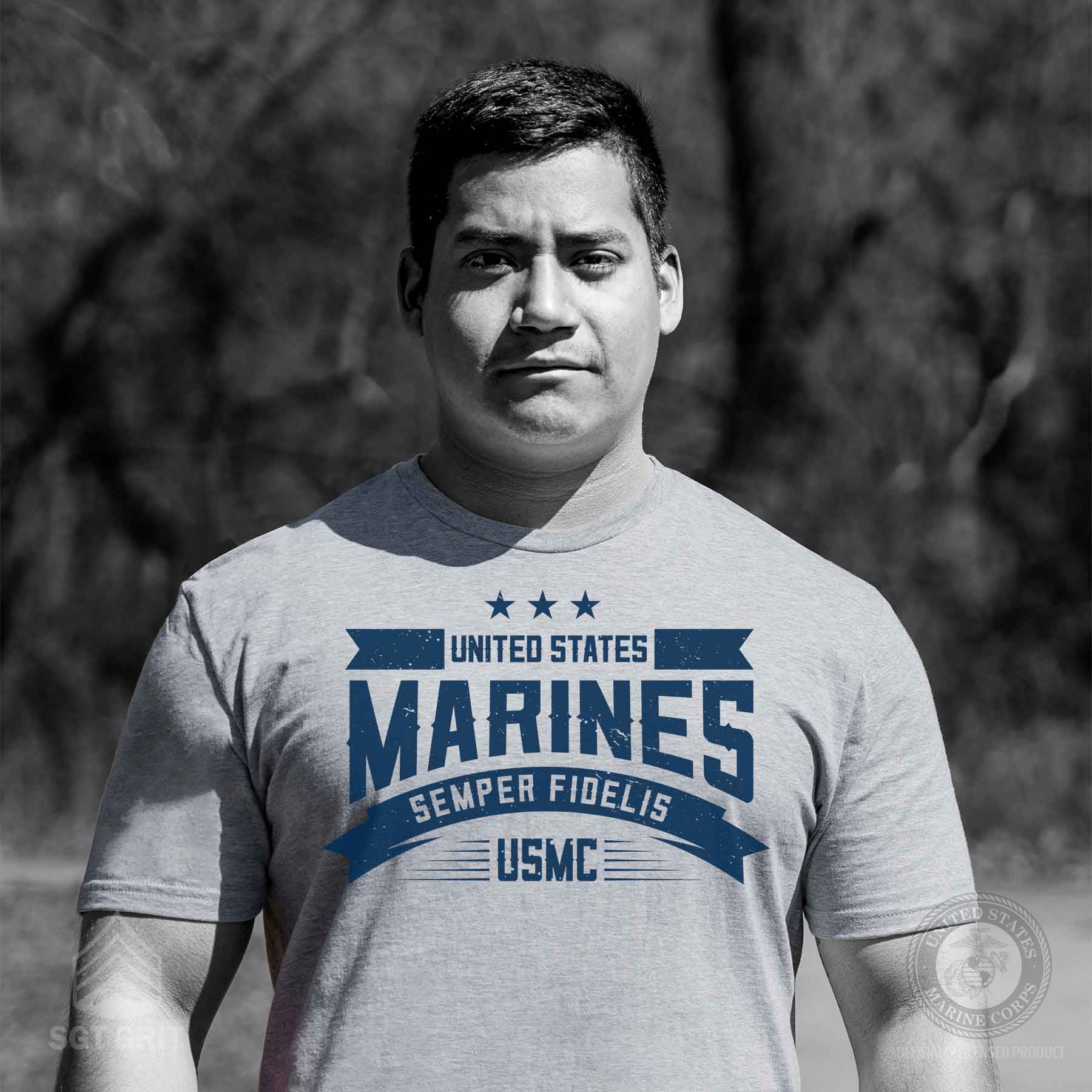 USMC Semper Fidelis Stars T-shirt - Image 2