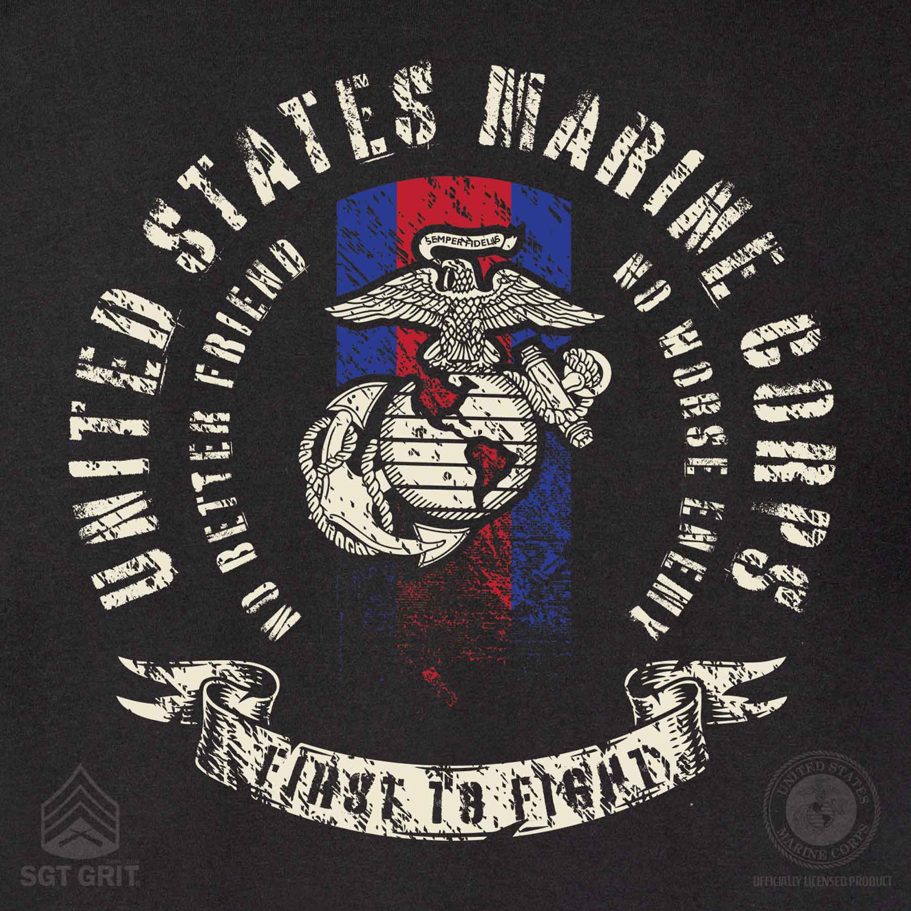 USMC Blood Stripe EGA T-shirt, Black - Image 6