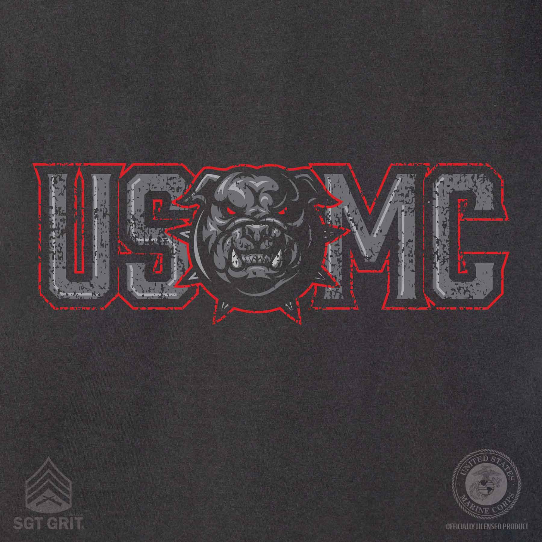 USMC Devil Dog Full Front T-shirt, Black - Image 3