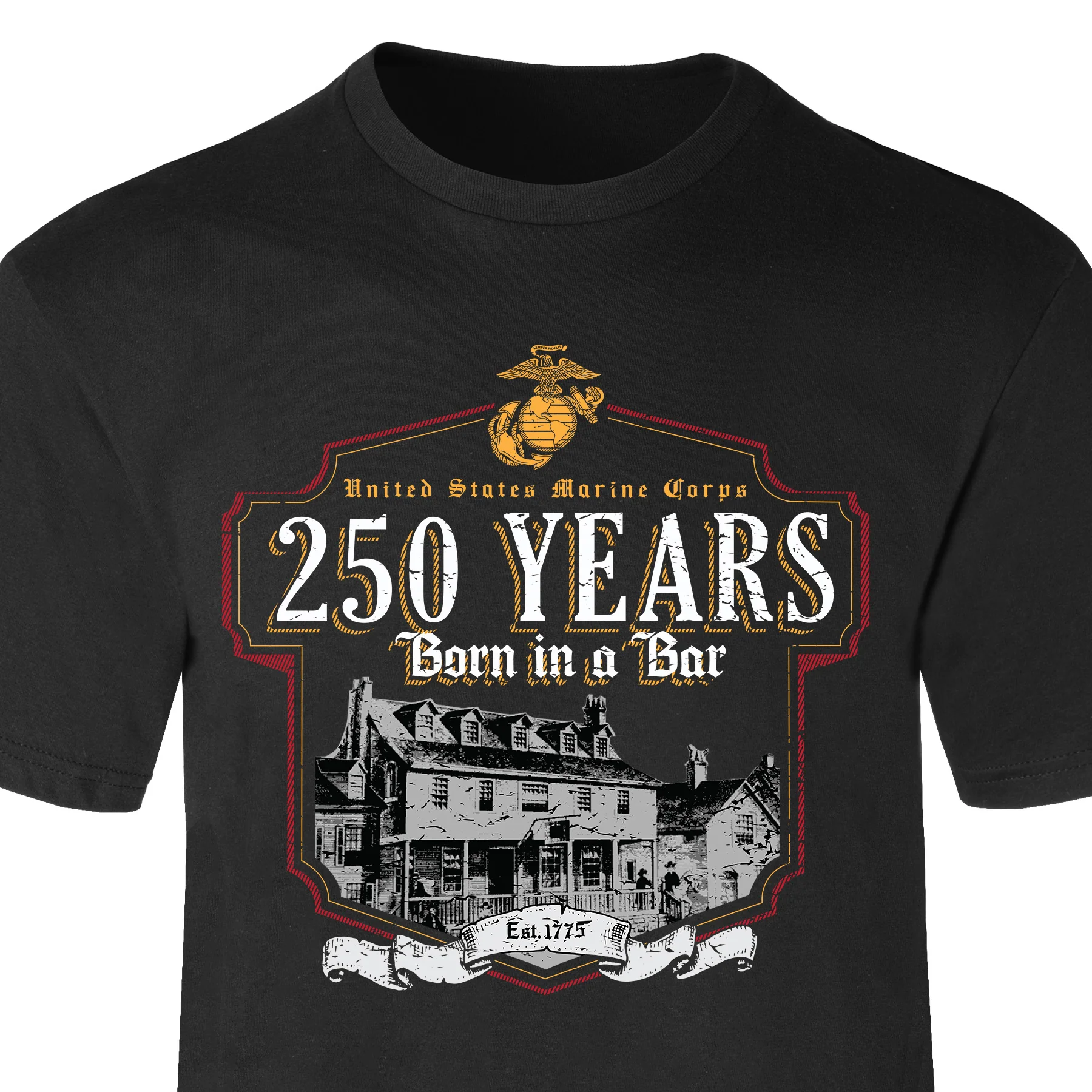 USMC Born in a Bar 250 Years T-Shirt