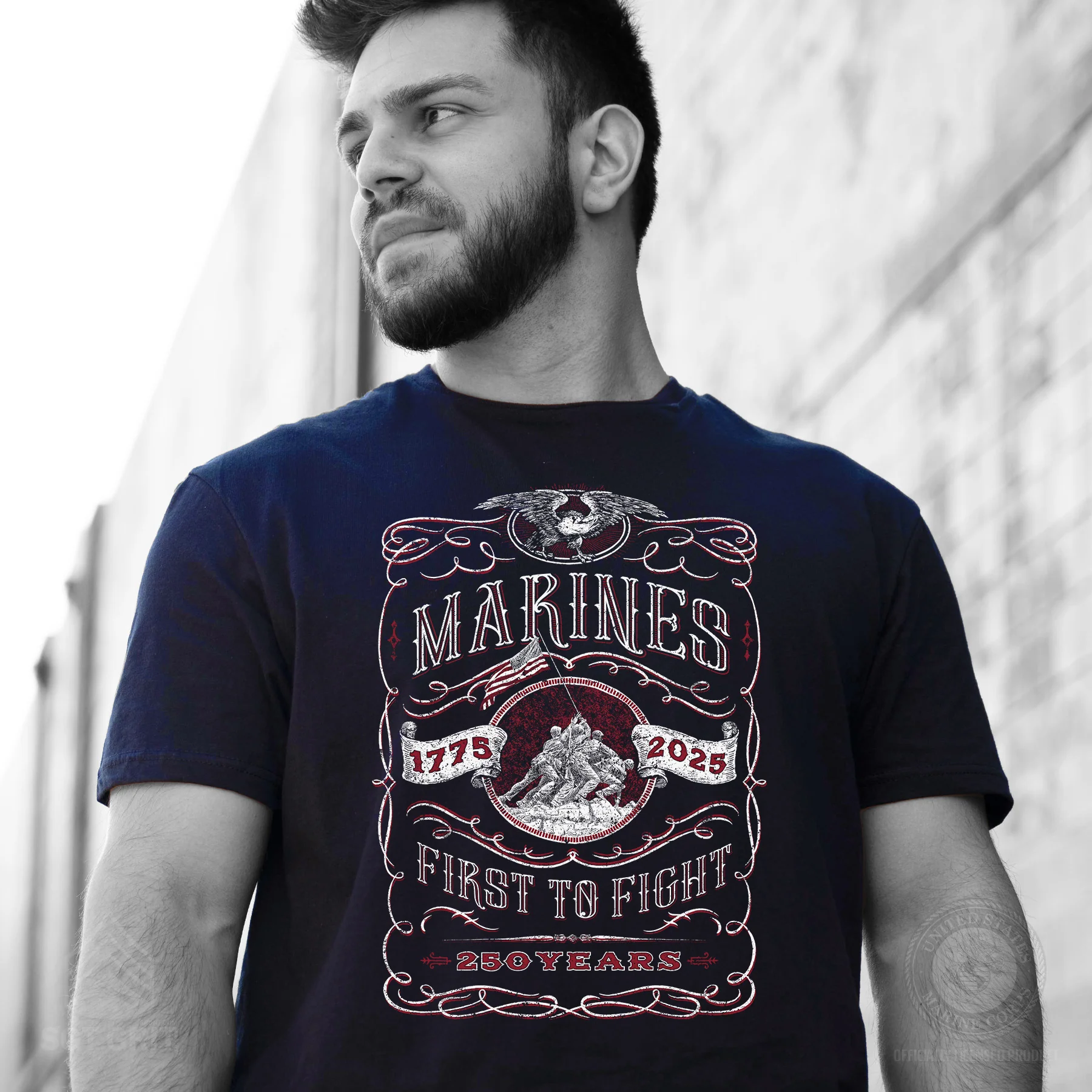 USMC 250 Years Iwo Jima T-Shirt - Image 2