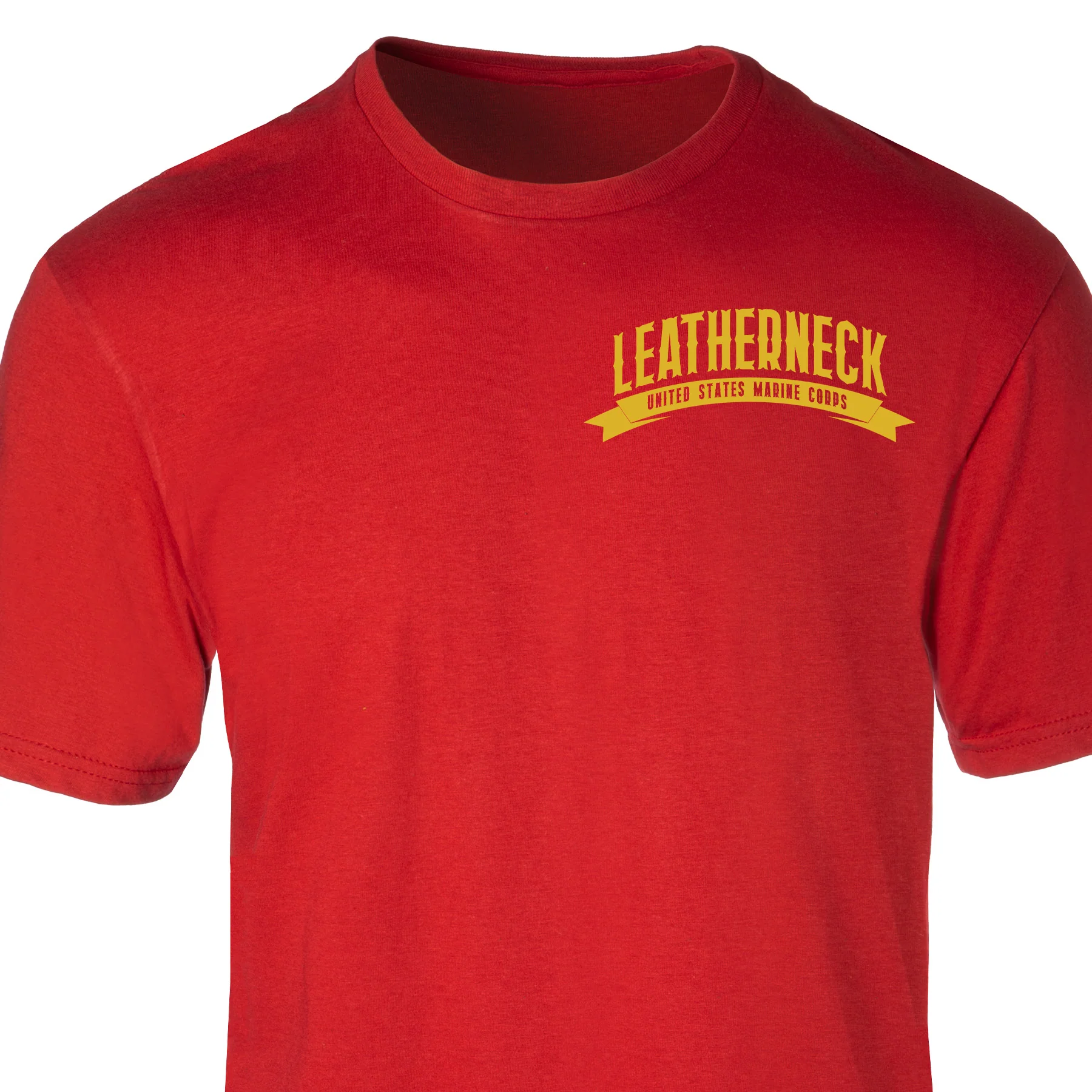 USMC Leatherneck Left Chest T-Shirt- Red