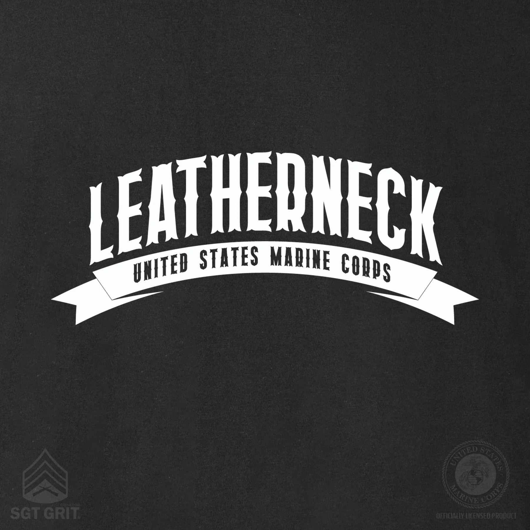 USMC Leatherneck Left Chest T-Shirt- Black - Image 3