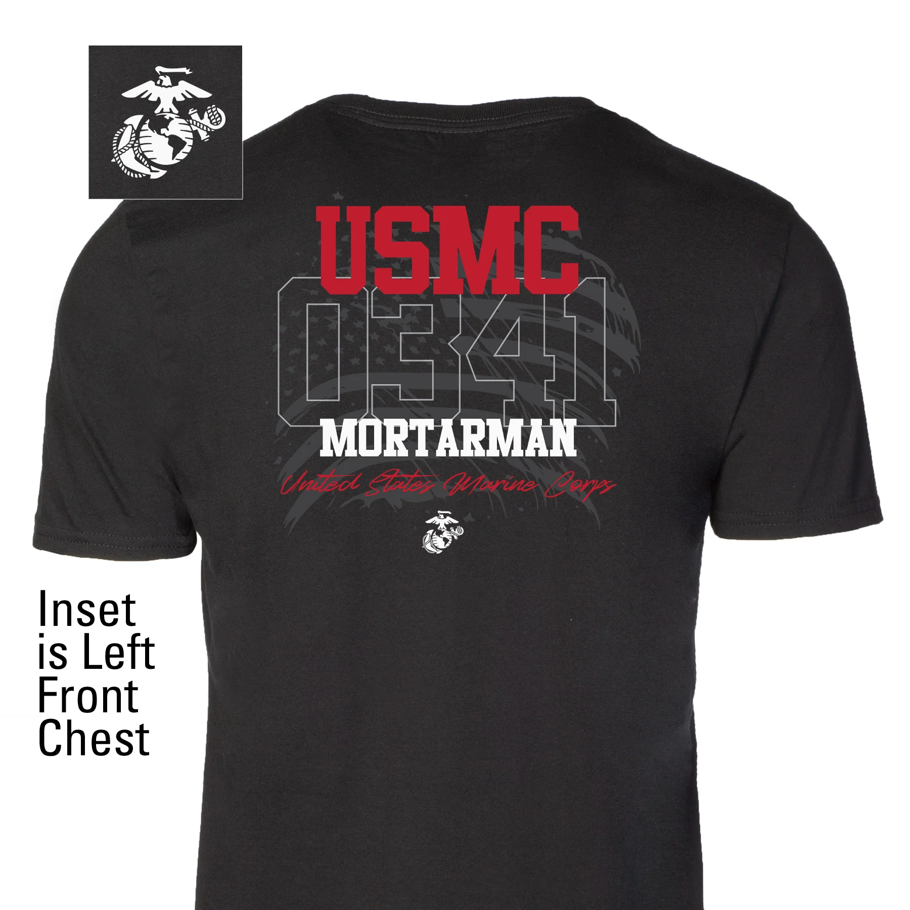 Choose Your Marine MOS Flag T-shirt- Back Design - Image 2