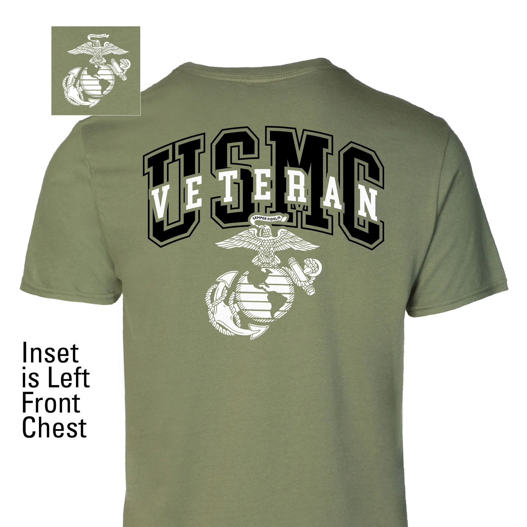 USMC Veteran T-shirt- Back Design - Image 25