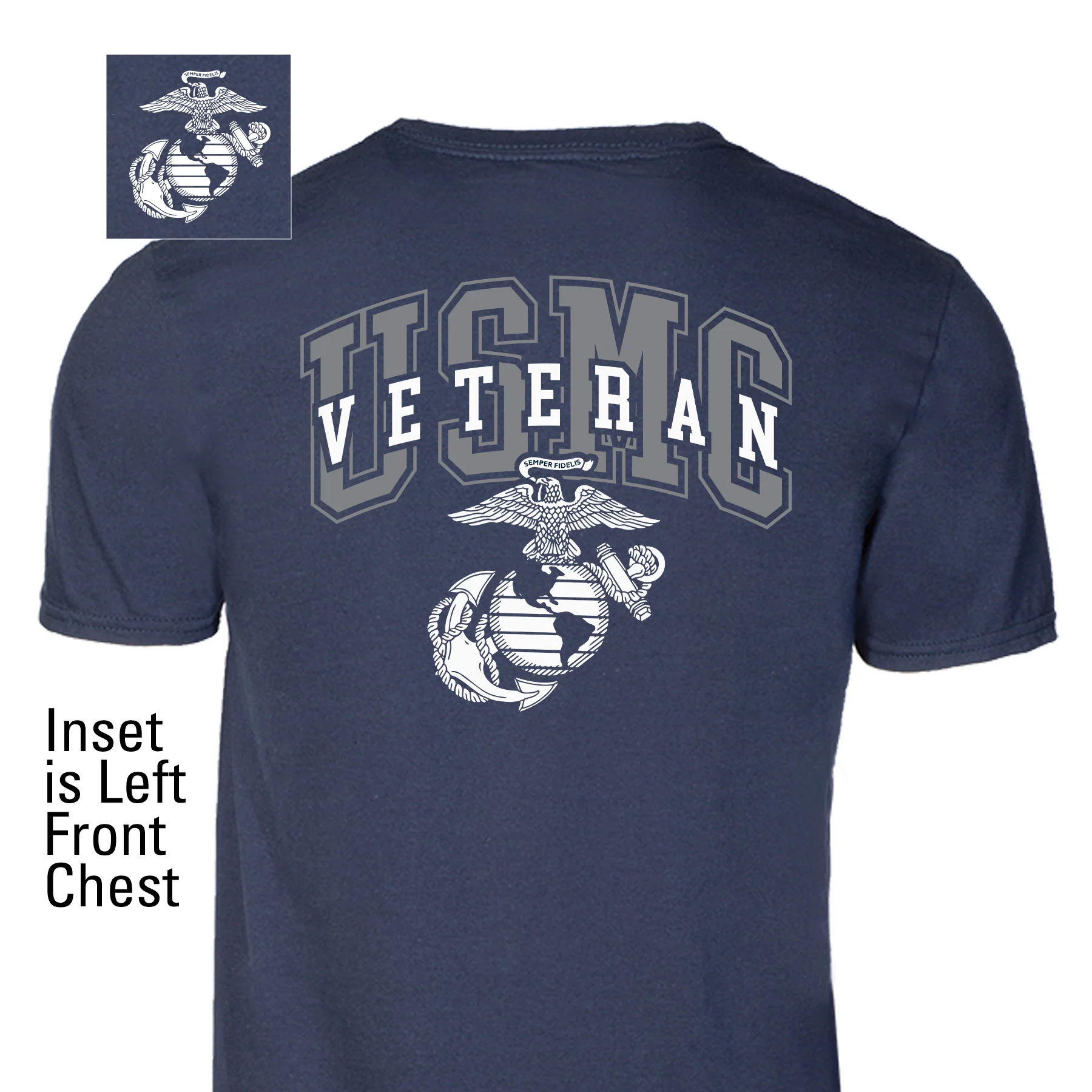USMC Veteran T-shirt- Back Design - Image 3