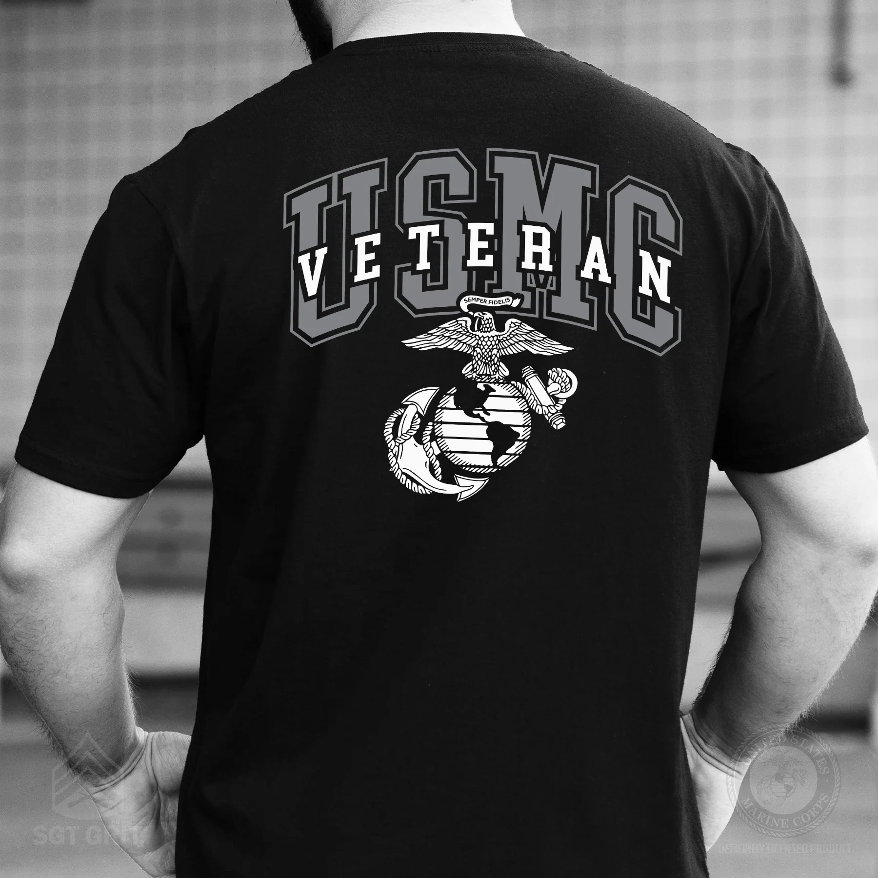 USMC Veteran T-shirt- Back Design - Image 4