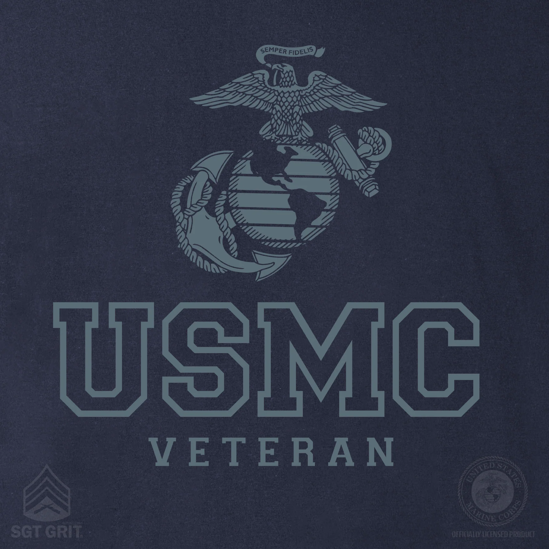 USMC Veteran Tonal T-shirt- Back Design - Image 13