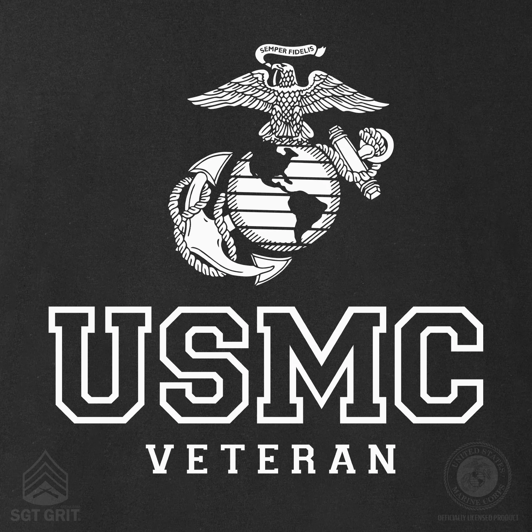 USMC Veteran Tonal T-shirt- Back Design - Image 22
