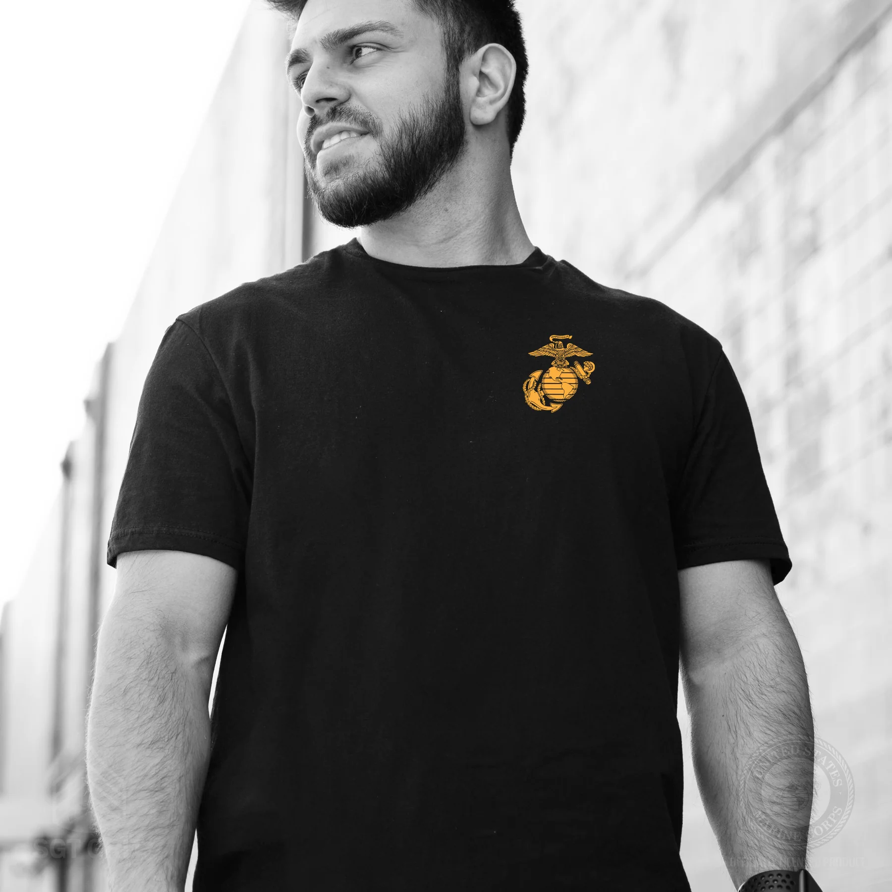 USMC Born in a Bar 250 Years T-Shirt- Back Design - Image 3