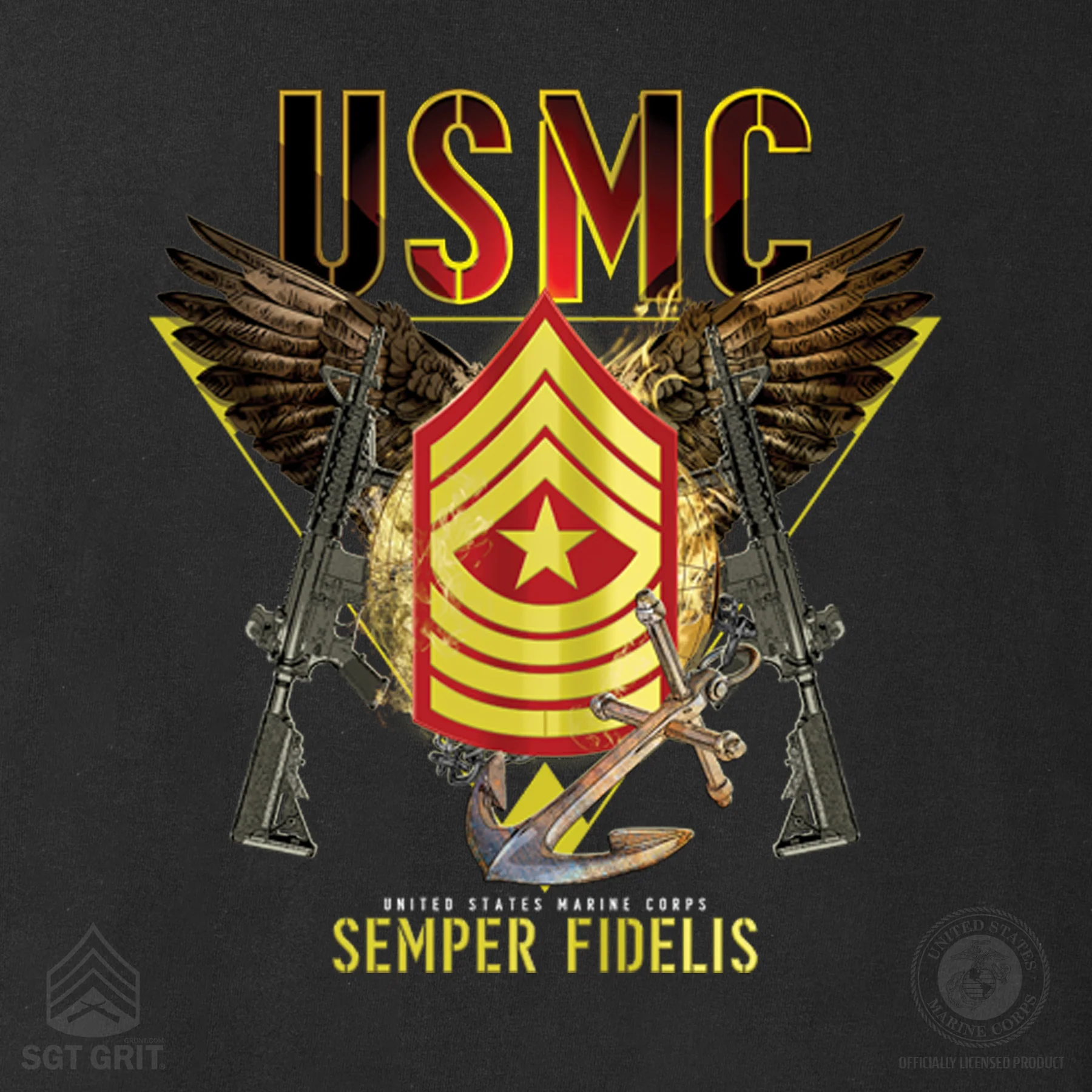 Exclusive Marine Corps T-shirt Customized by Rank- Back Design - Image 15