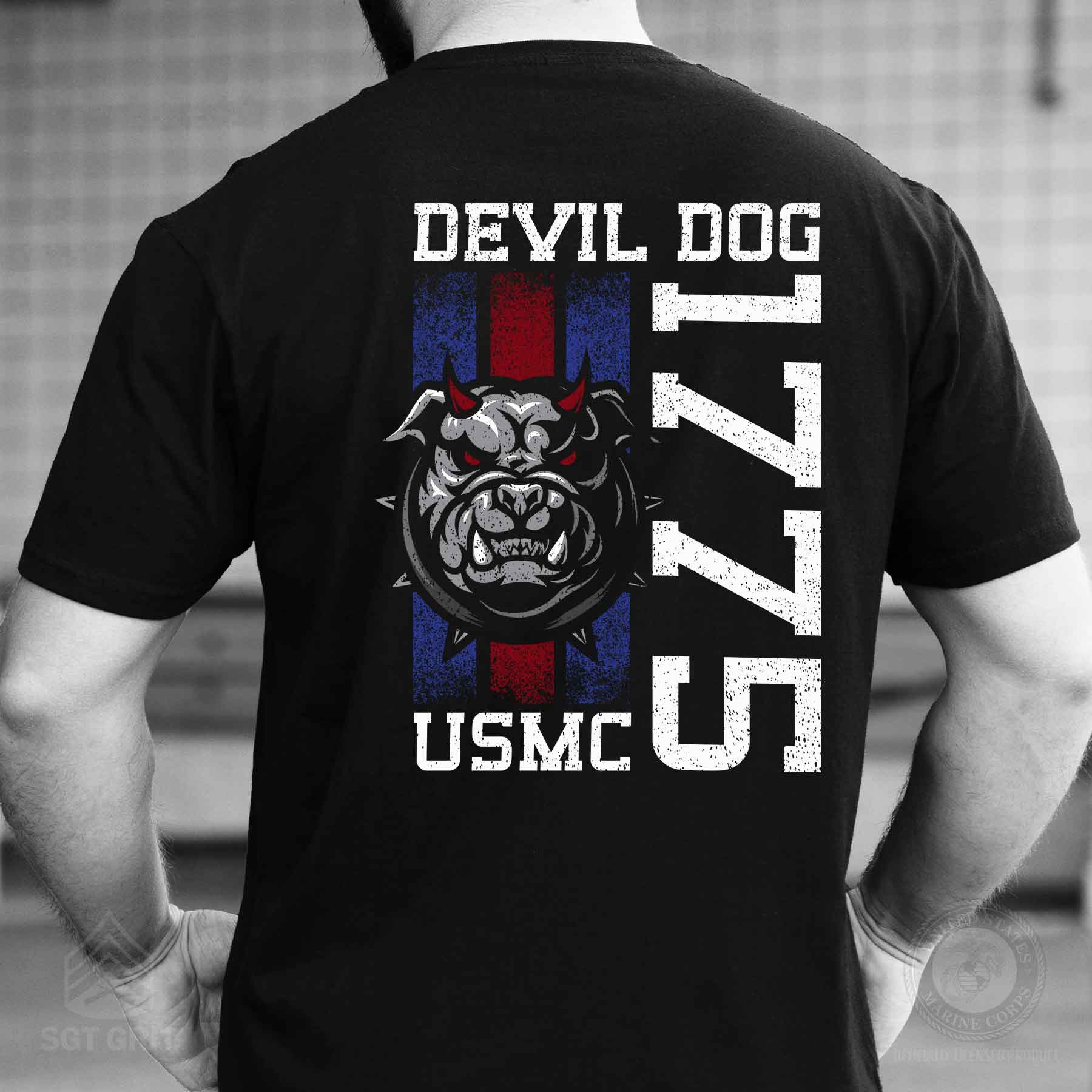 USMC Blood Stripe Devil Dog T-Shirt - Image 2