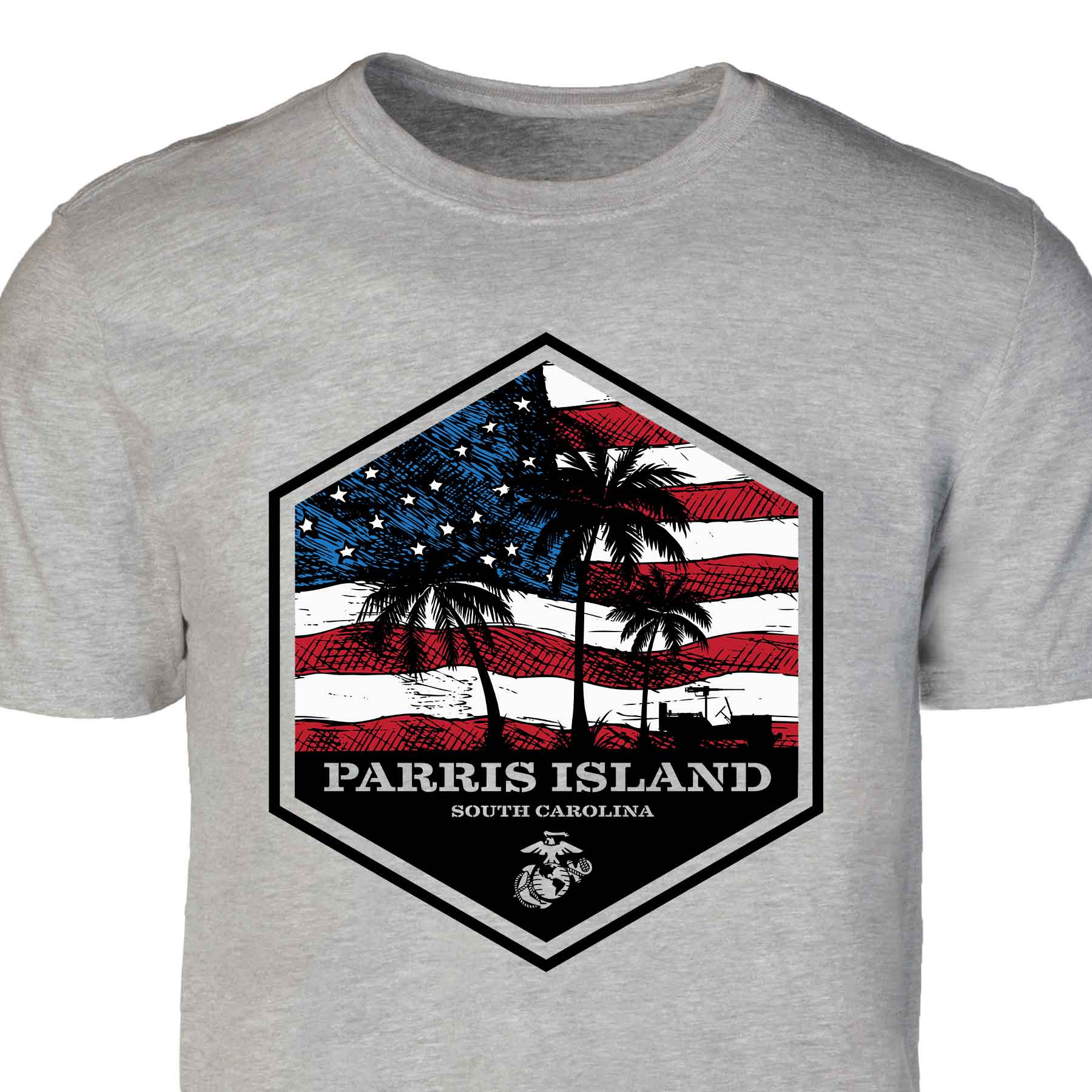 USMC Bootcamp Hexagon T-Shirt – Grey