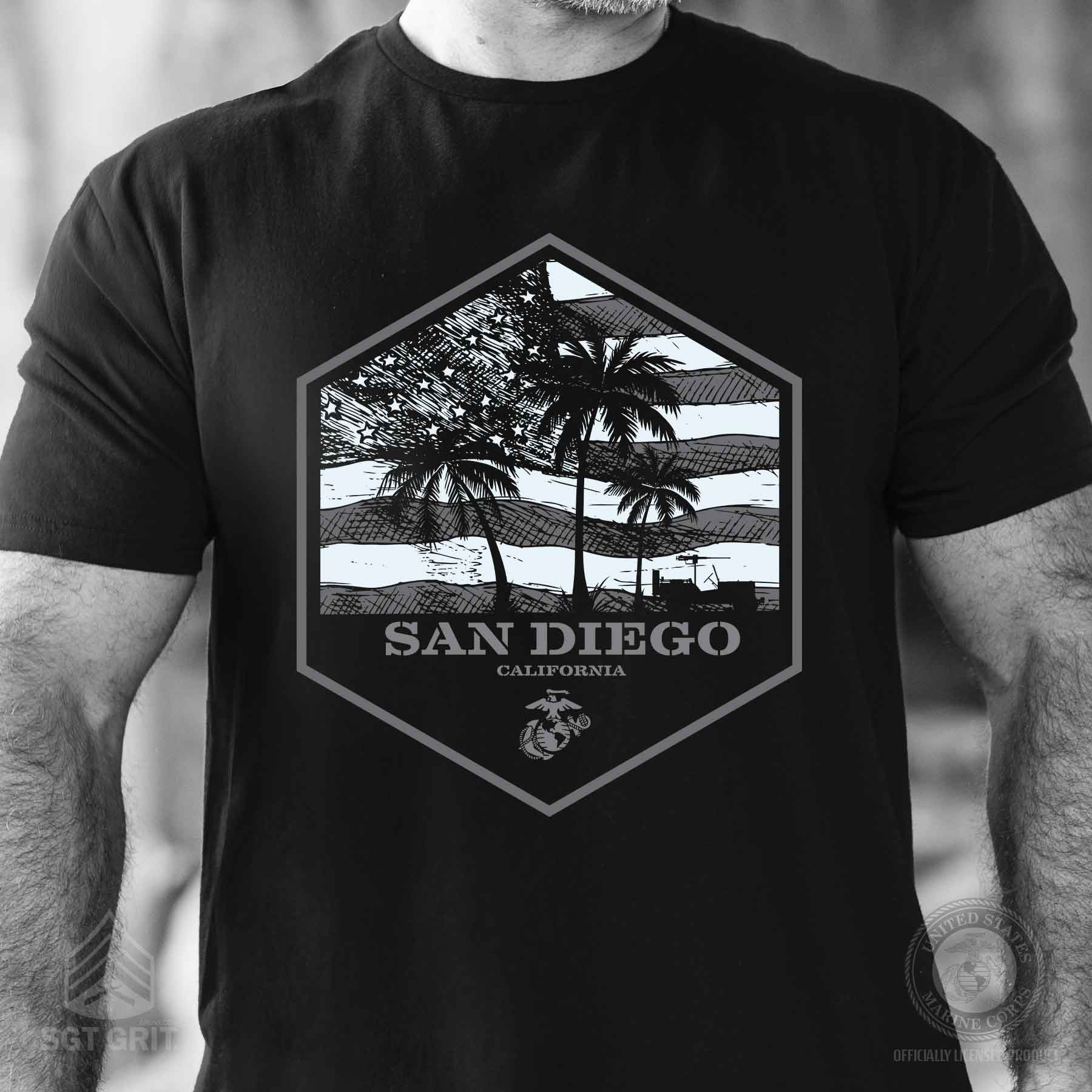 USMC Bootcamp Hexagon T-Shirt - Black - Image 4