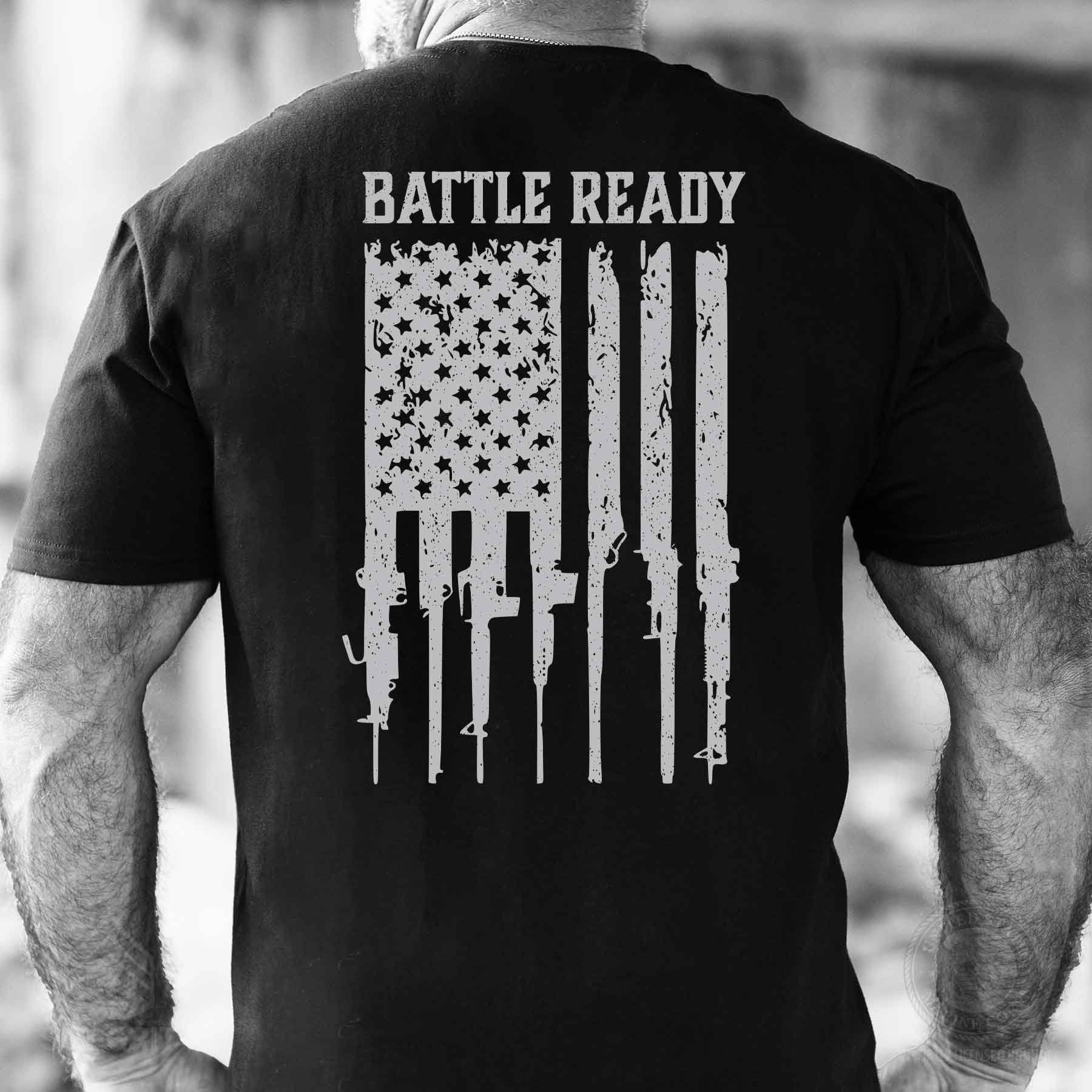 Battle Ready Flag T-Shirt -Back Design - Image 3