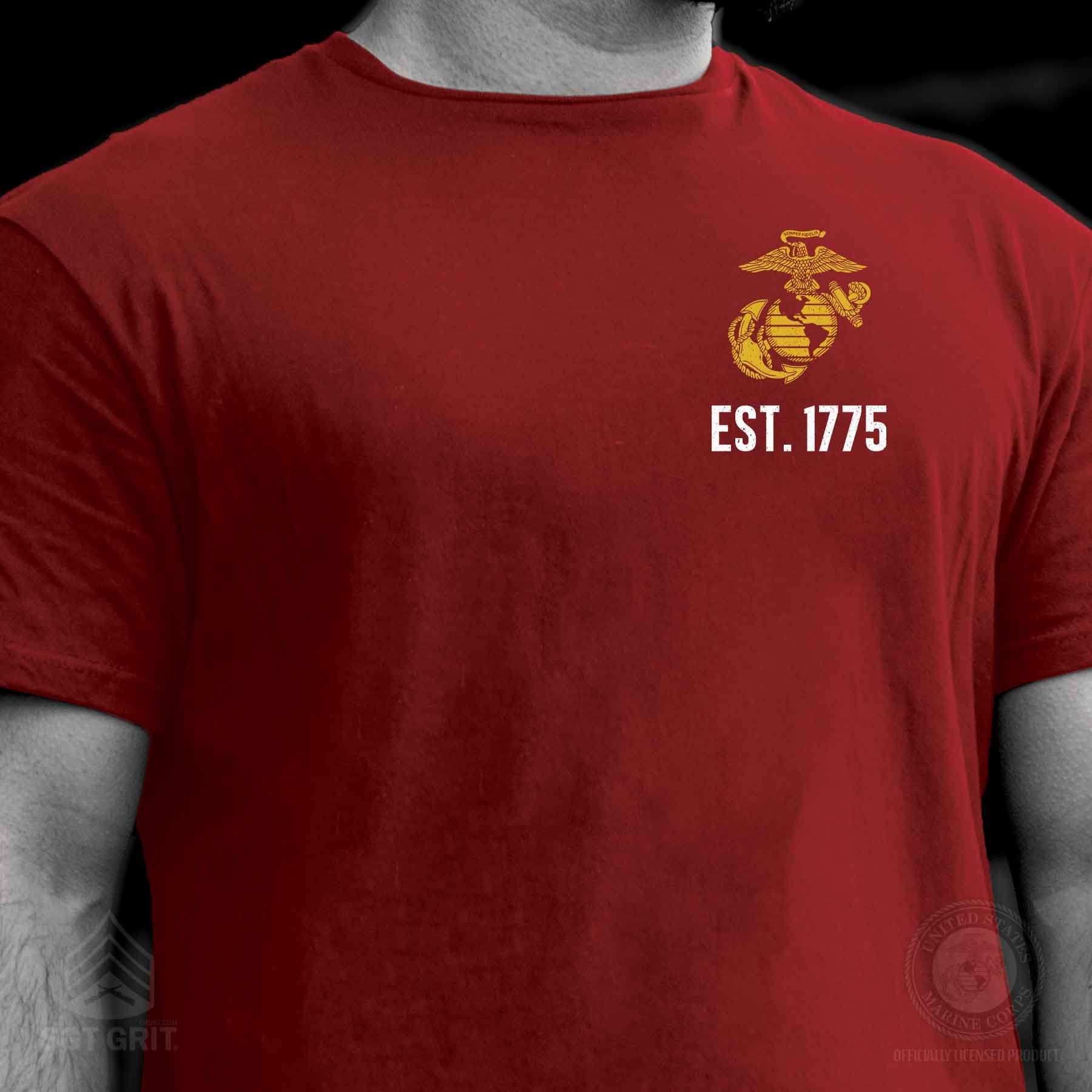 USMC Stamped Slogan T-Shirt - Image 3