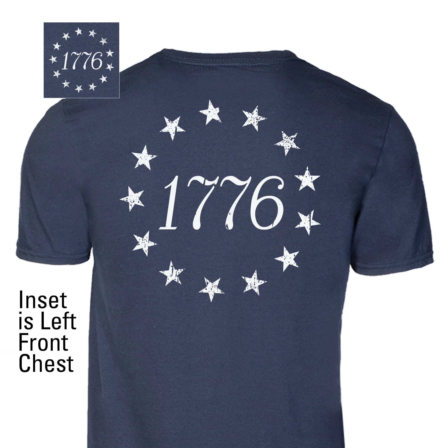 1776 Betsy Ross Flag T-Shirt - Back Design - Image 10