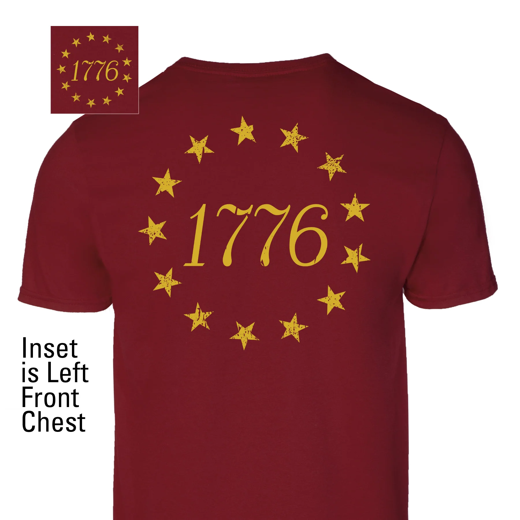 1776 Betsy Ross Flag T-Shirt - Back Design - Image 5