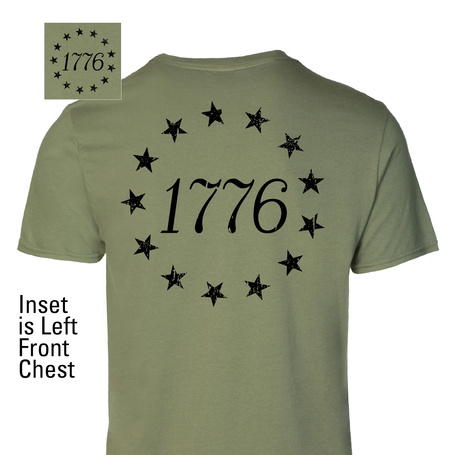 1776 Betsy Ross Flag T-Shirt - Back Design - Image 8