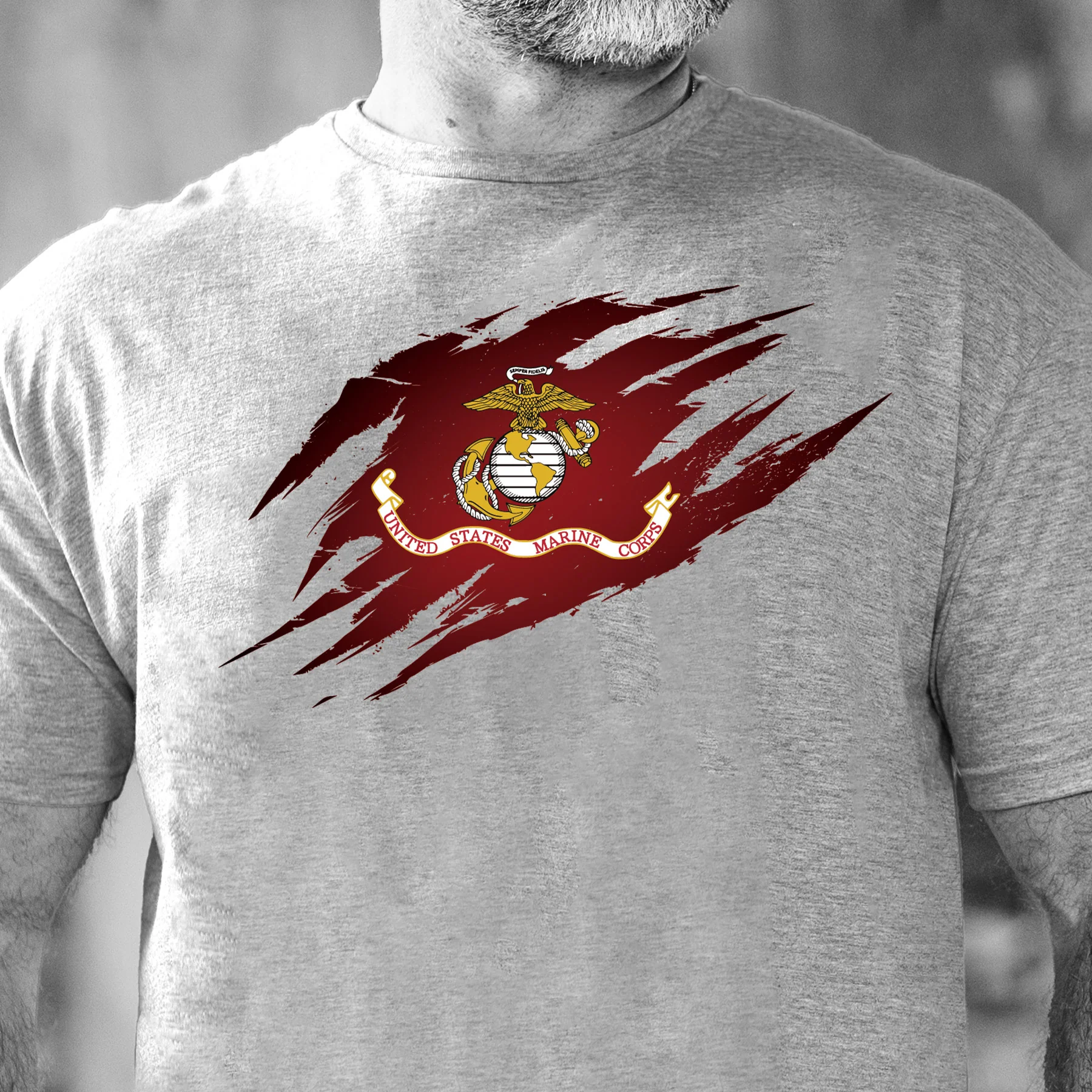USMC Flag Tear Away T-Shirt - Image 2