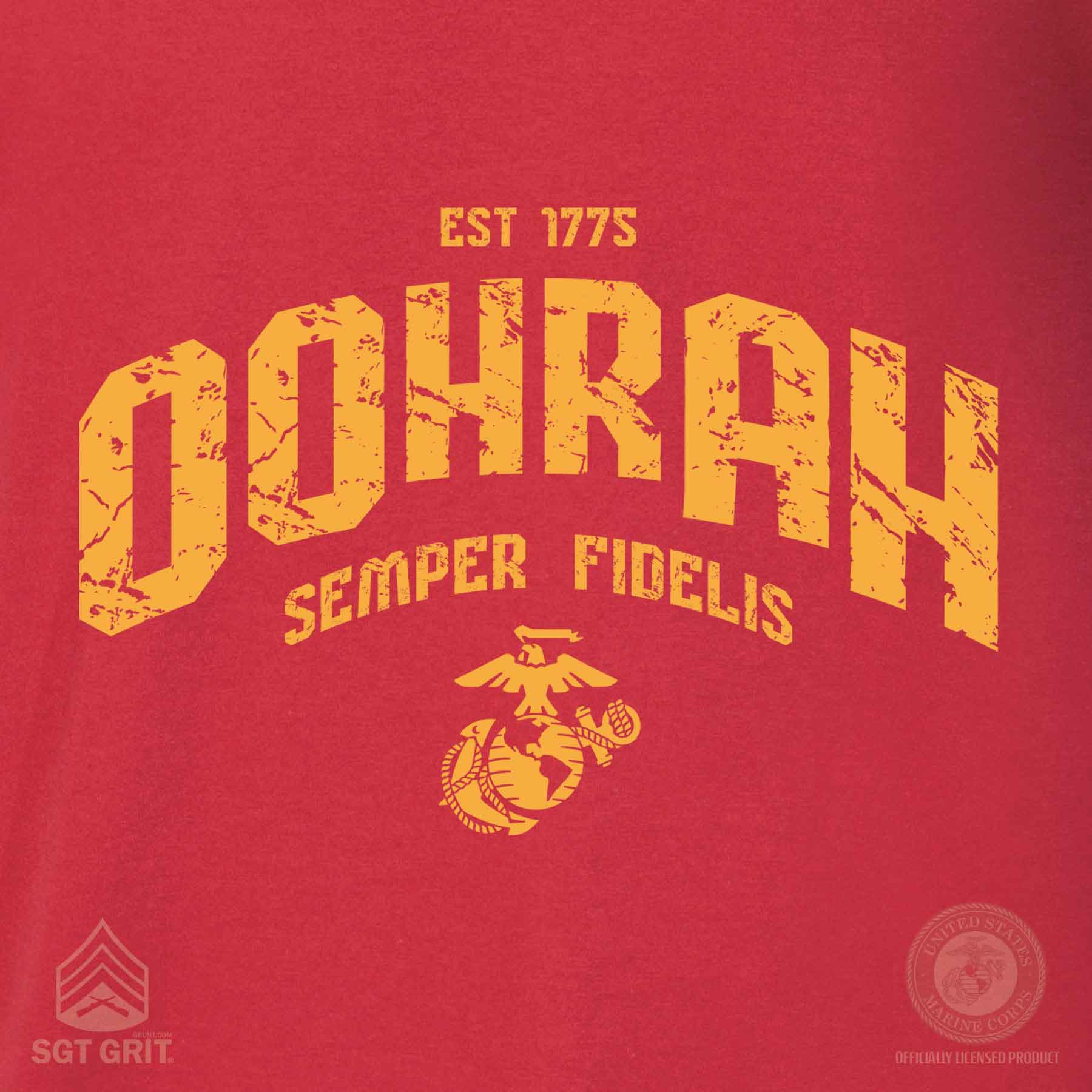 USMC Oohrah T-shirt, Red - Image 3