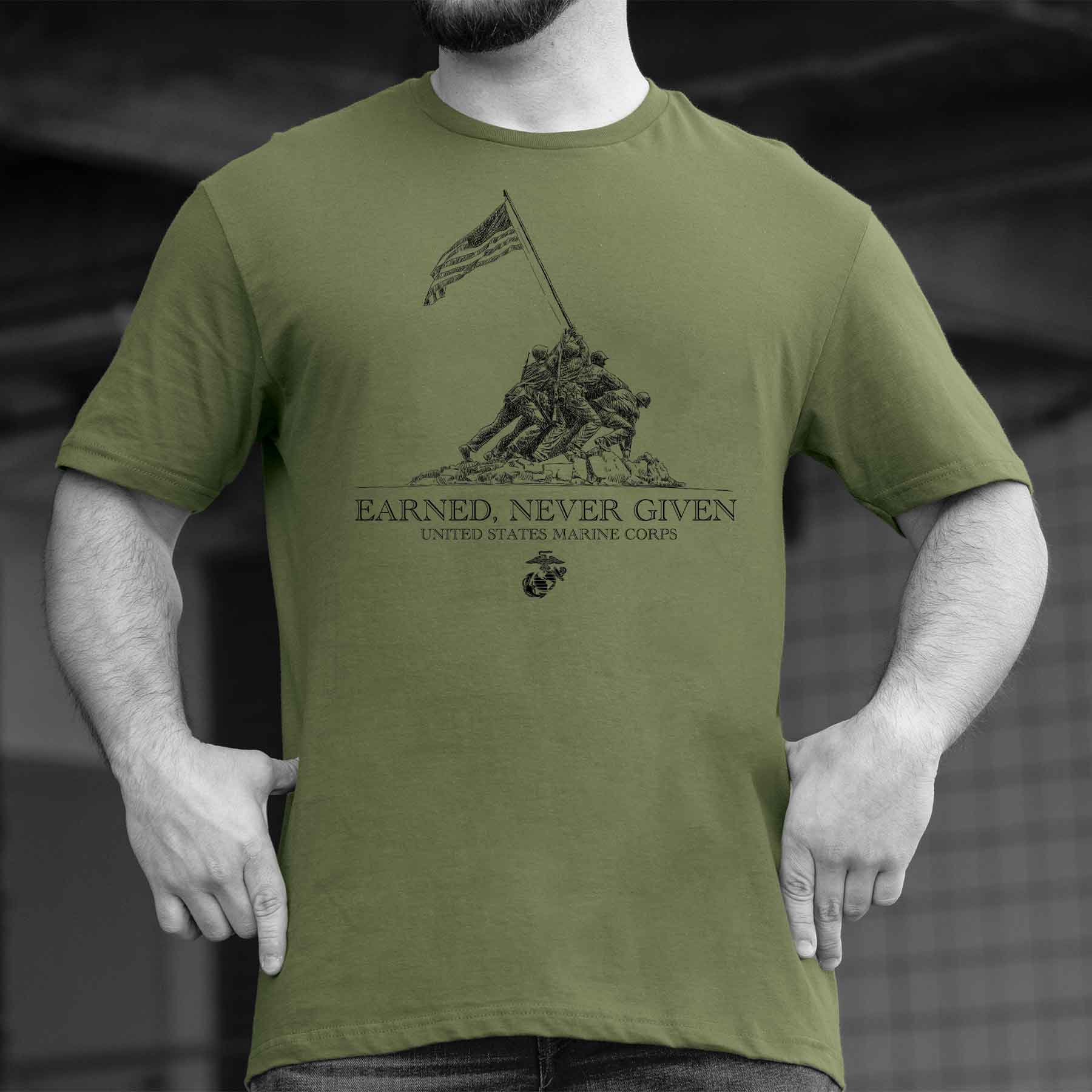 USMC Earned Never Given T-shirt - Image 2