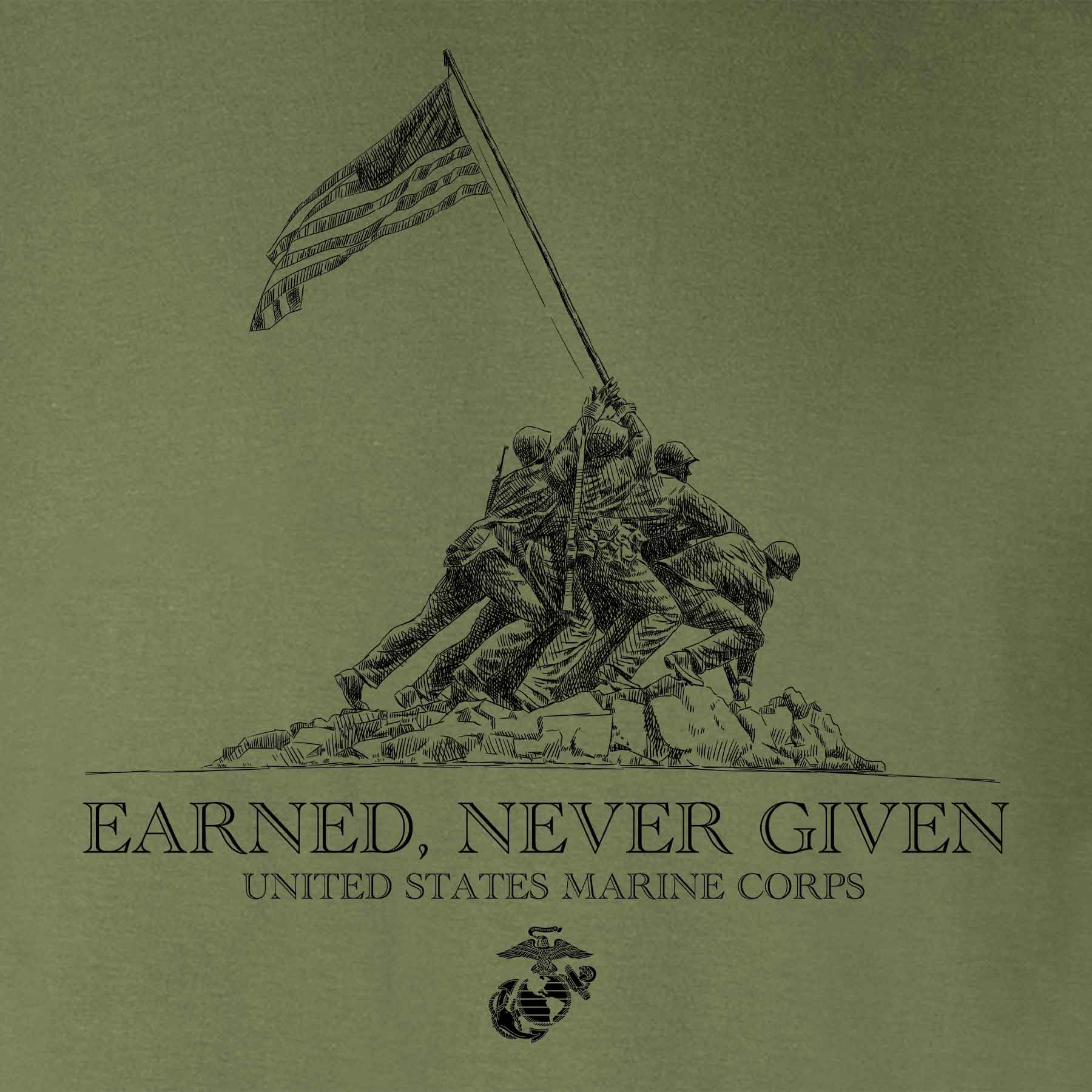USMC Earned Never Given T-shirt - Image 3