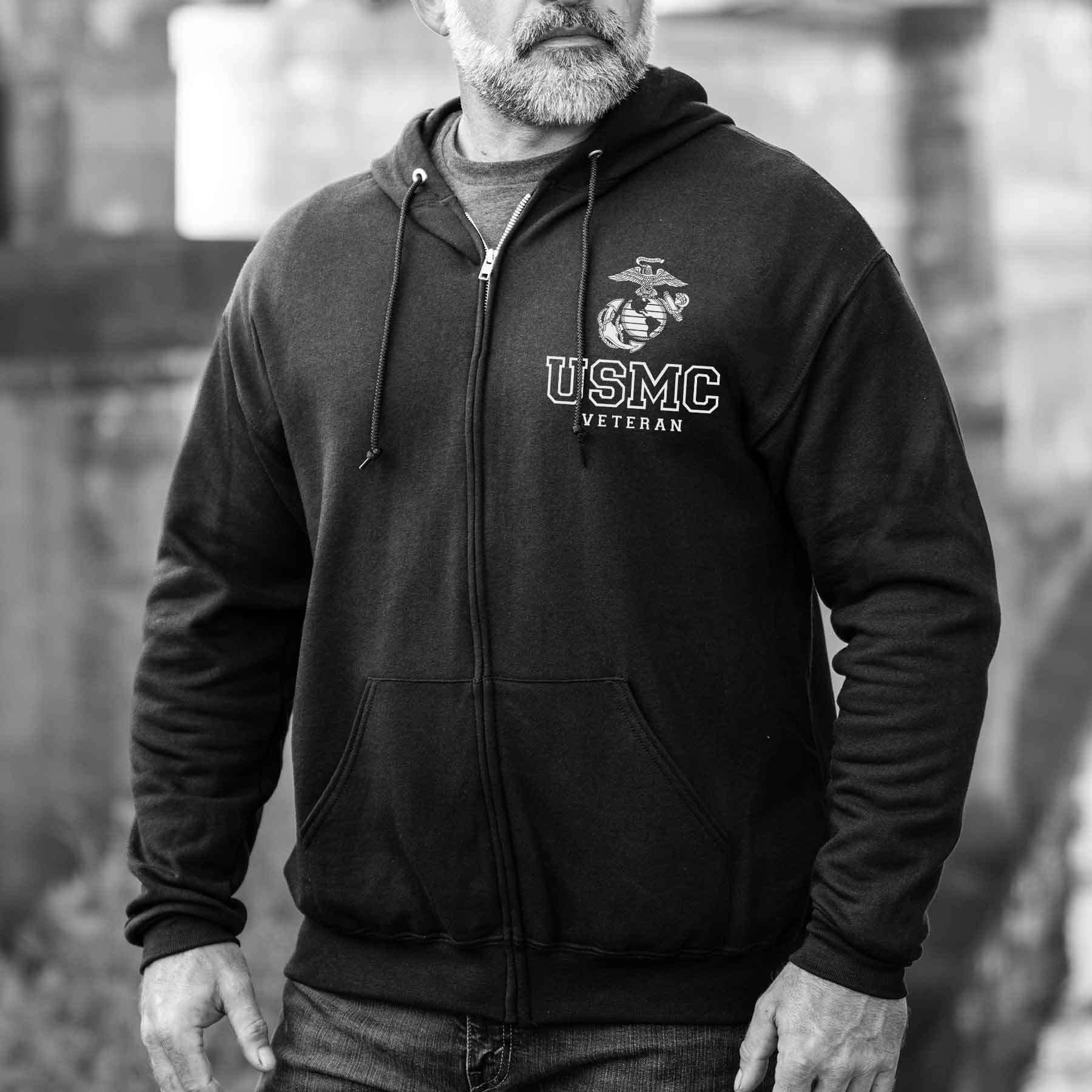 USMC Veteran Full-Zip Hoodie - Image 2