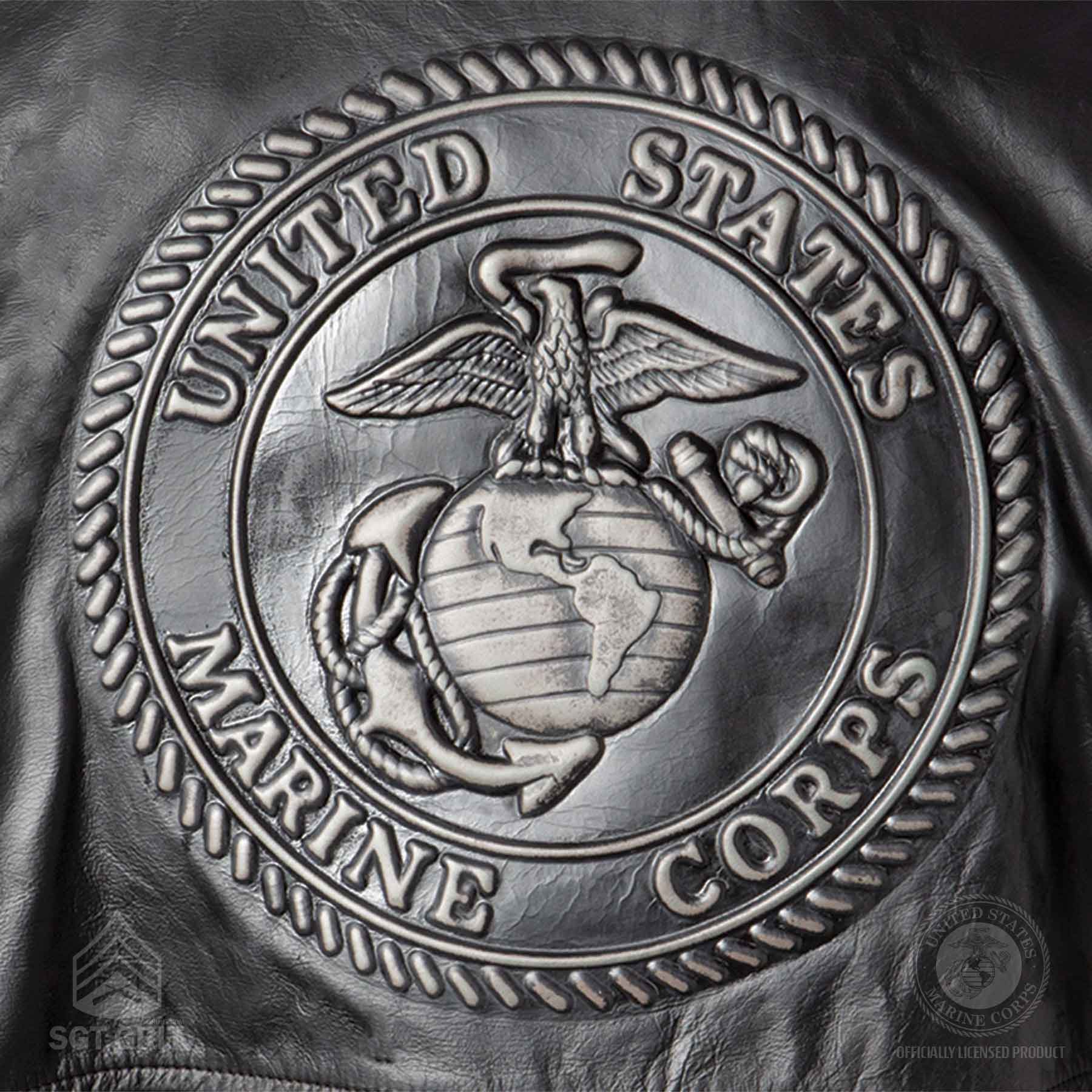 Embossed Black Leather Jacket - Image 3