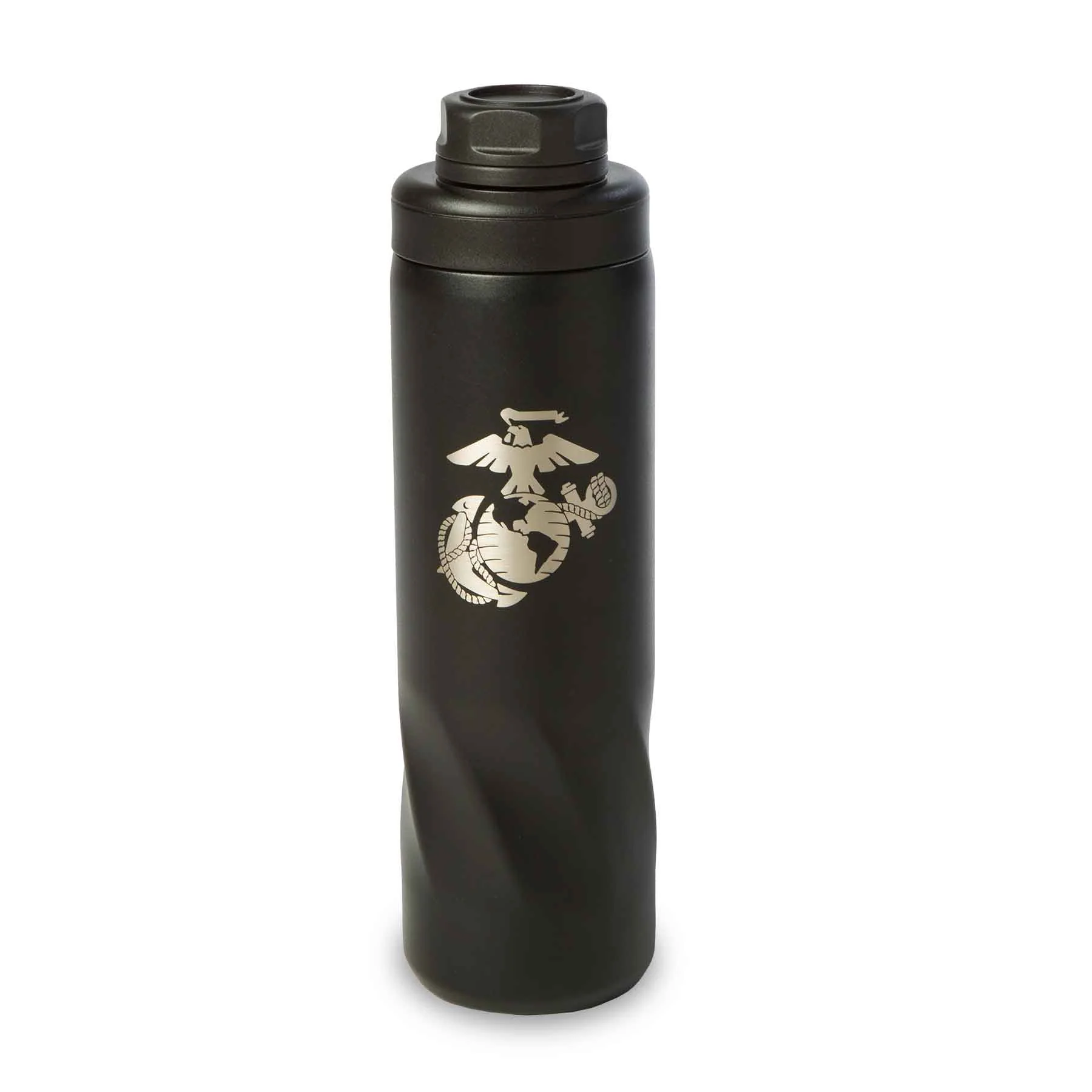 USMC Black Stainless Steel Water Bottle