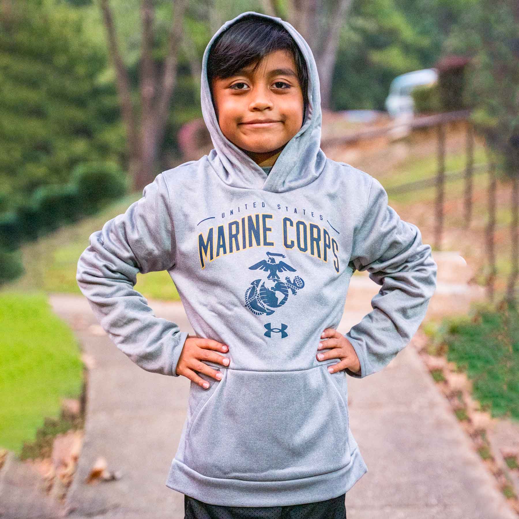 Under Armour Youth USMC Hoodie - Image 2
